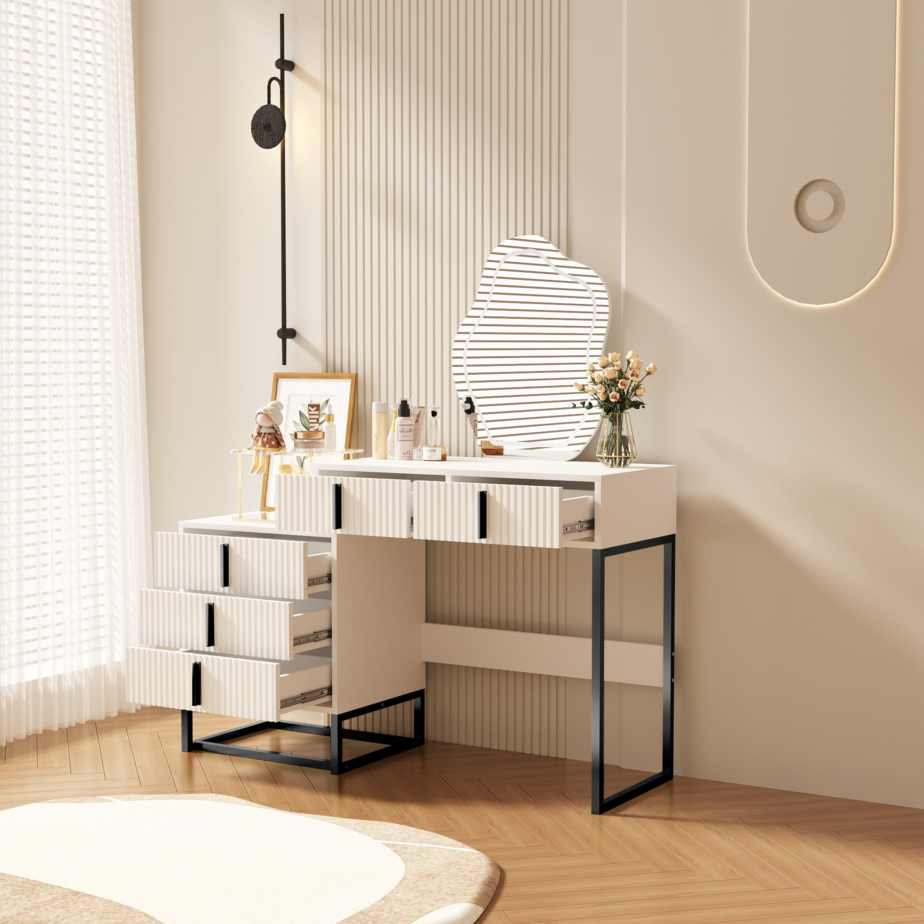 تسريحة بـ5 أدراج مع إضاءة المرآة من أورا-PROMO_HB_UAE_THRESHOLD_Furniture_020426-image-4