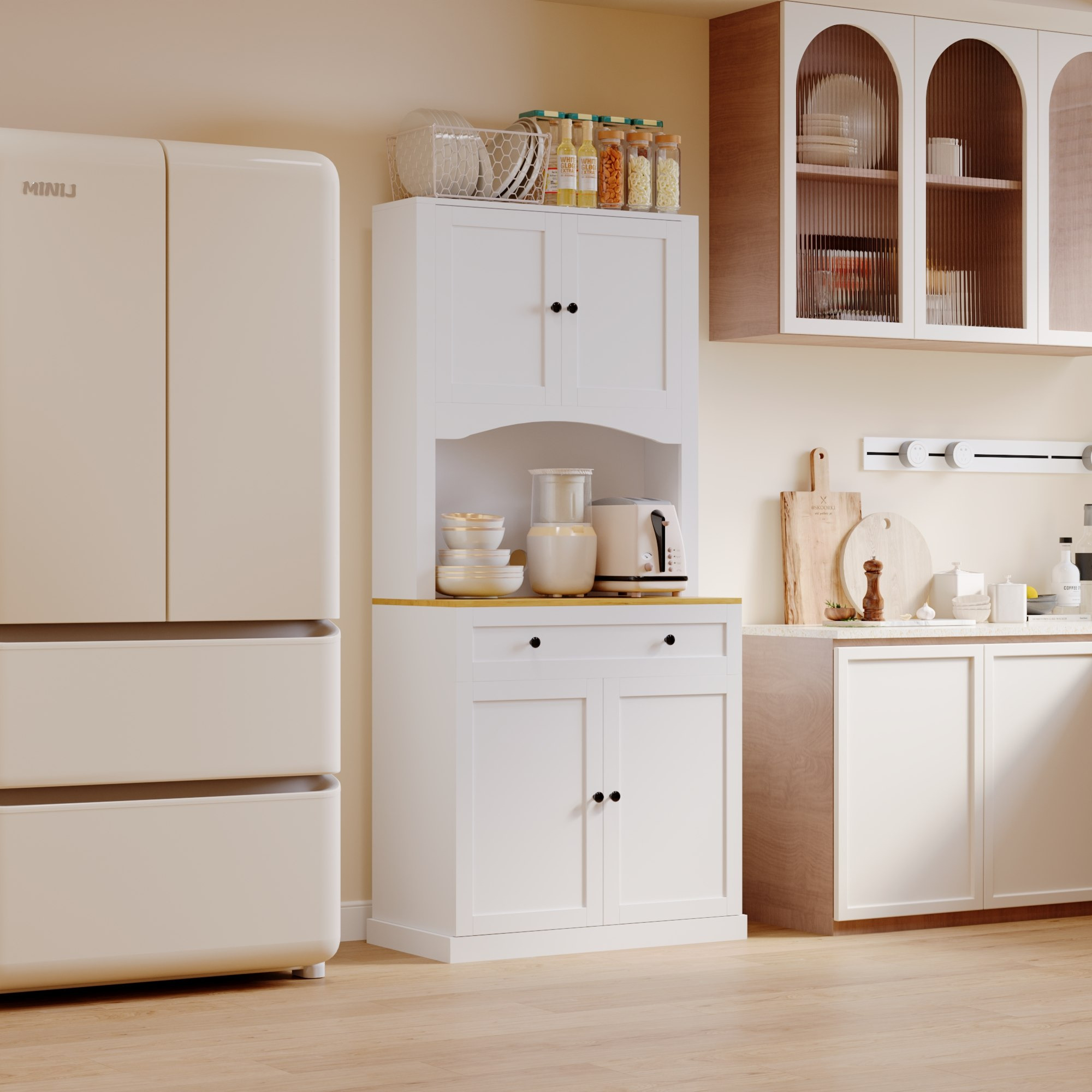 Sky 4-Door Kitchen Cabinet Coffee Corner with Drawer-hbxfurniture-diningroom-buffetsandsideboards-image-6
