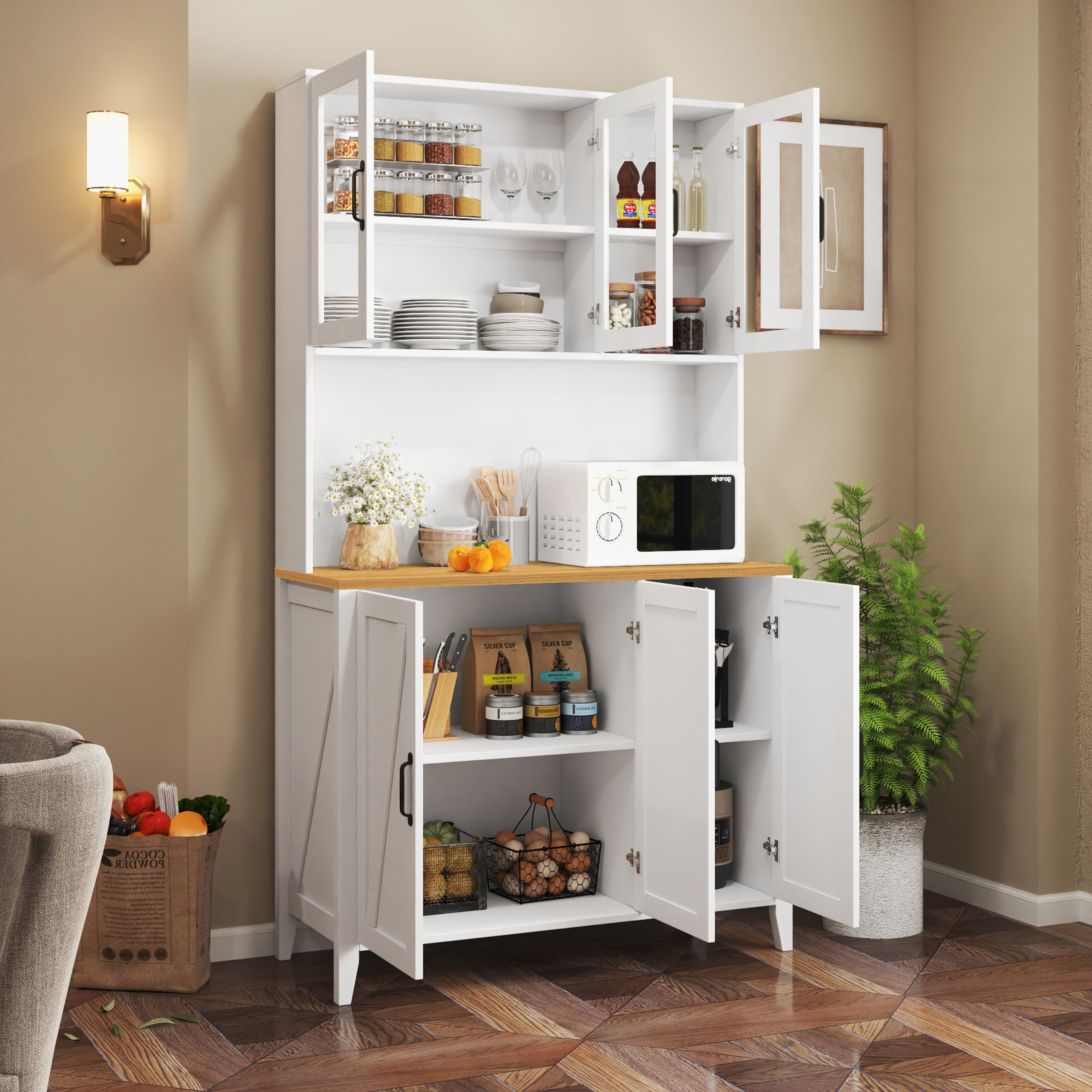 Hampton 6-Door Kitchen Cabinet Coffee Corner-hbxfurniture-diningroom-buffetsandsideboards-image-2