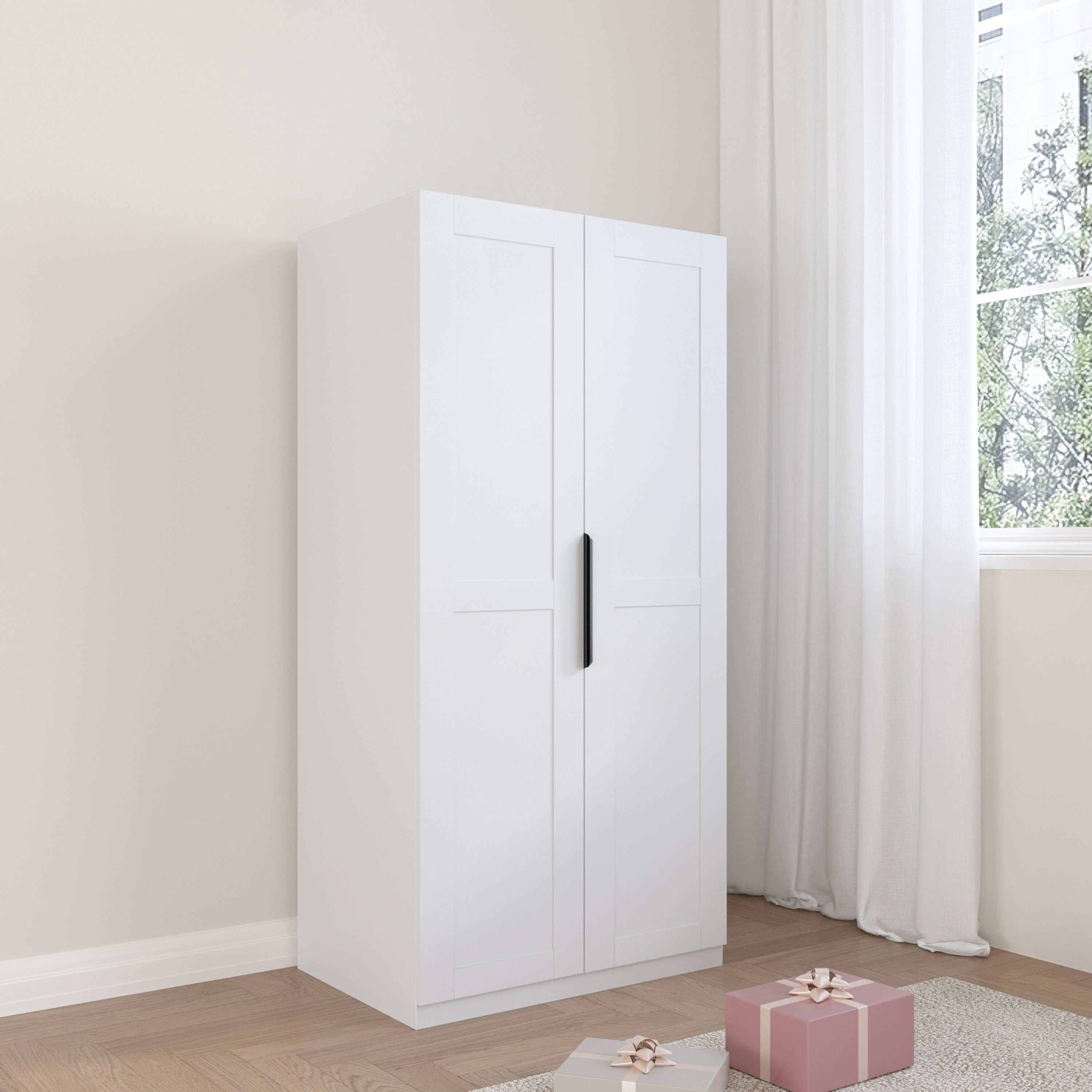 Walker 2-Door Freestanding Kitchen Cupboard with 5 Shelves and Storage Unit-hbxfurniture-diningroom-buffetsandsideboards-image-1