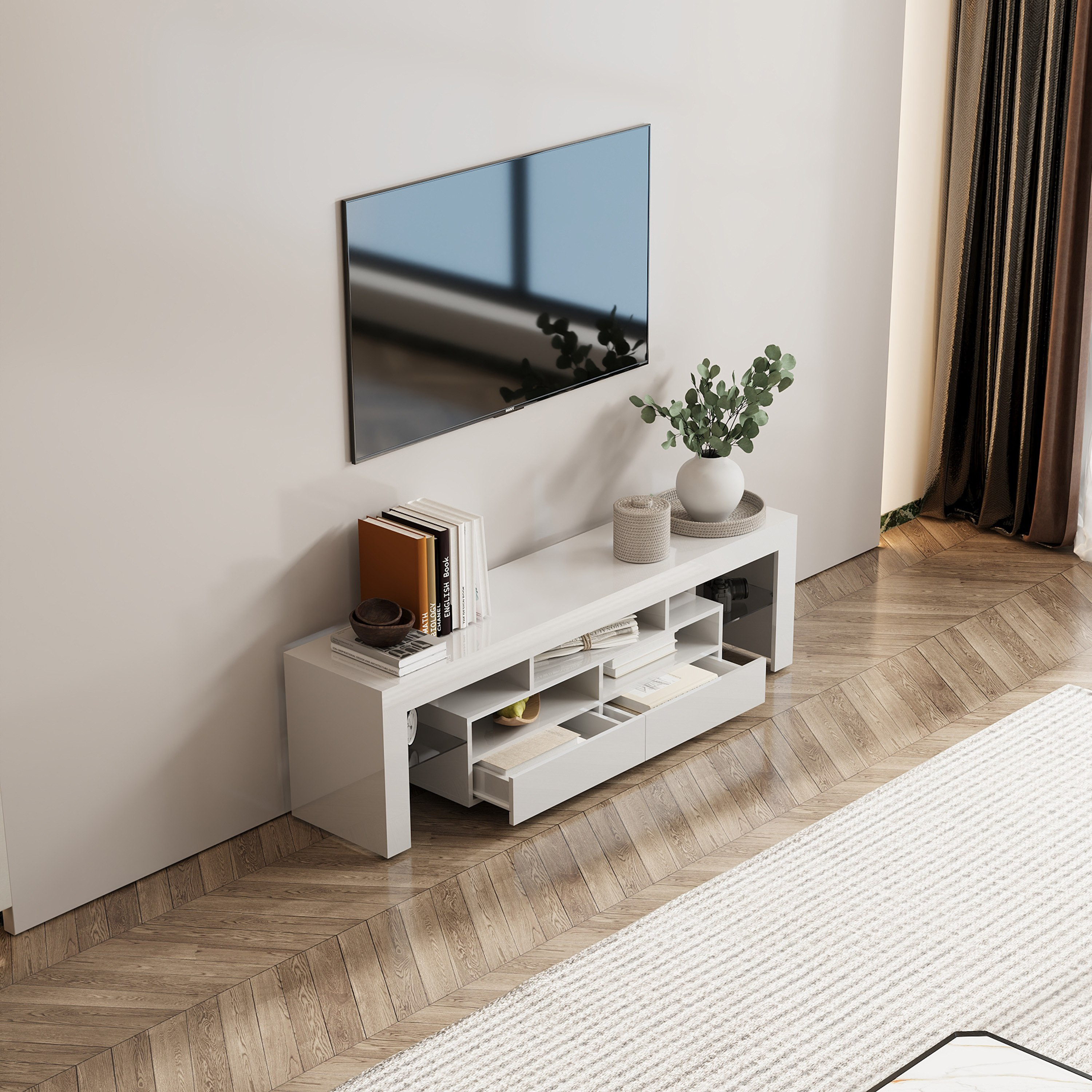 Movo Lupin Low TV Unit for TVs up to 70 inches with LED Lights-hbxlivingroom-mediaunitsandstorage-tvunits-image-5