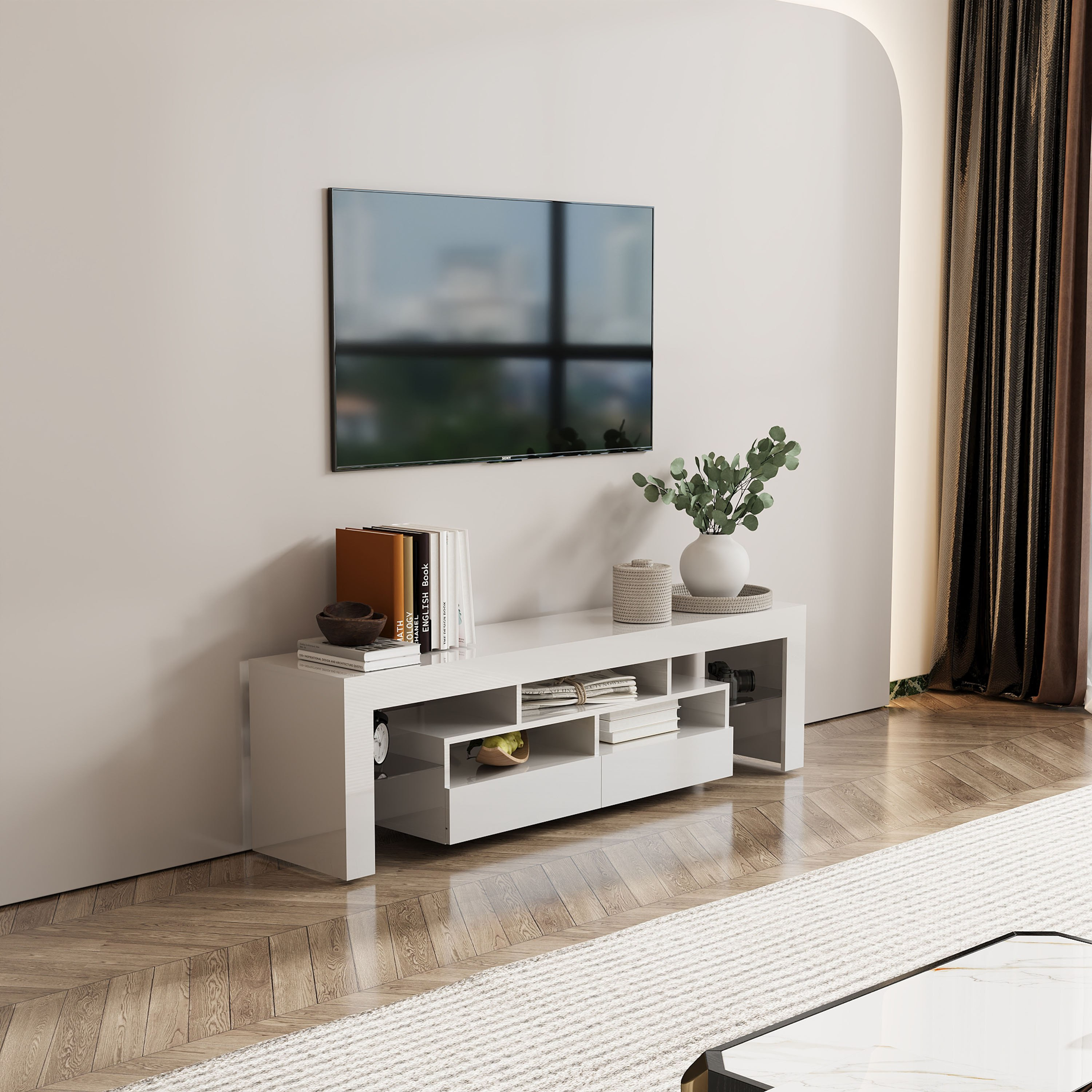 Movo Lupin Low TV Unit for TVs up to 70 inches with LED Lights-hbxlivingroom-mediaunitsandstorage-tvunits-image-7