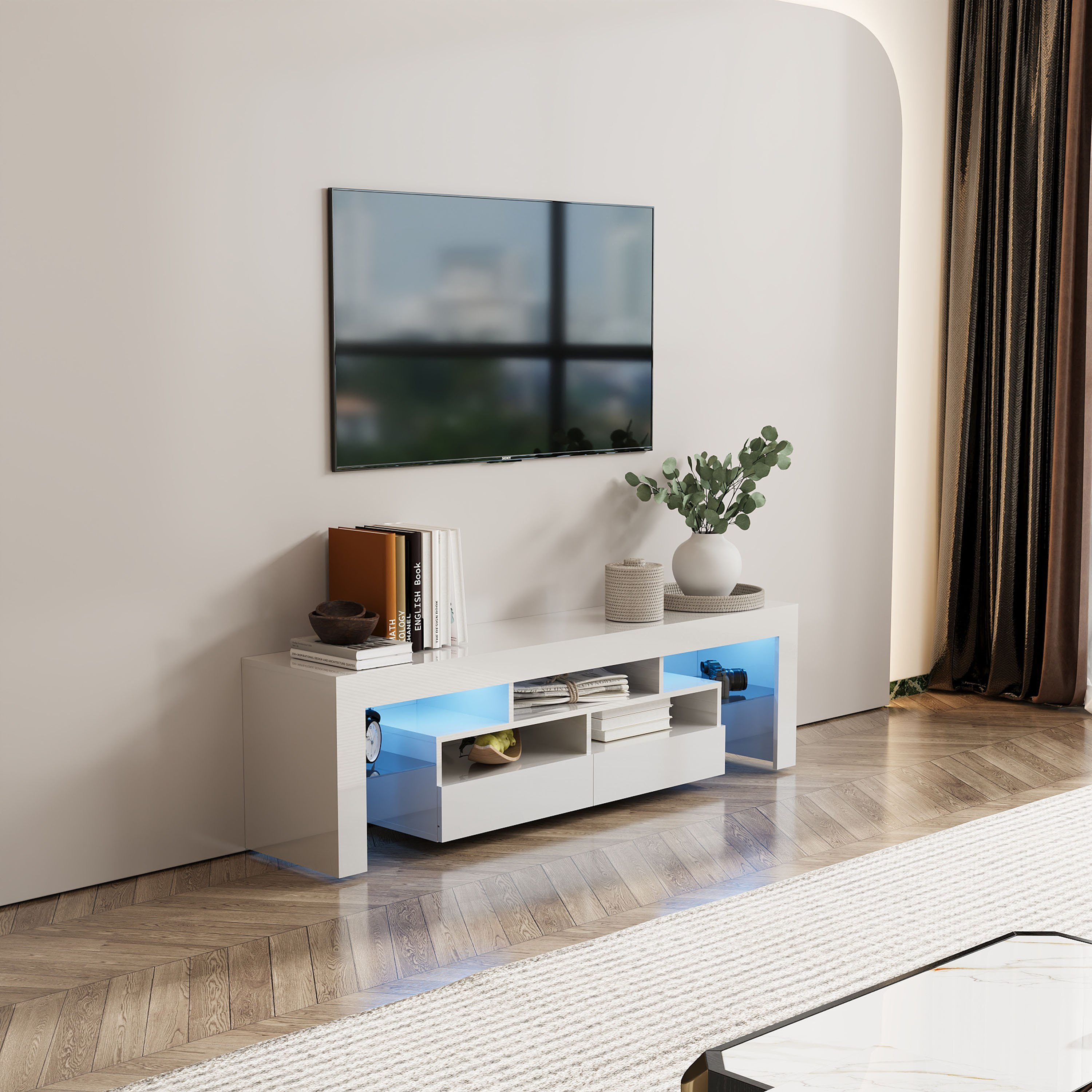 Movo Lupin Low TV Unit for TVs up to 70 inches with LED Lights-hbxlivingroom-mediaunitsandstorage-tvunits-image-3