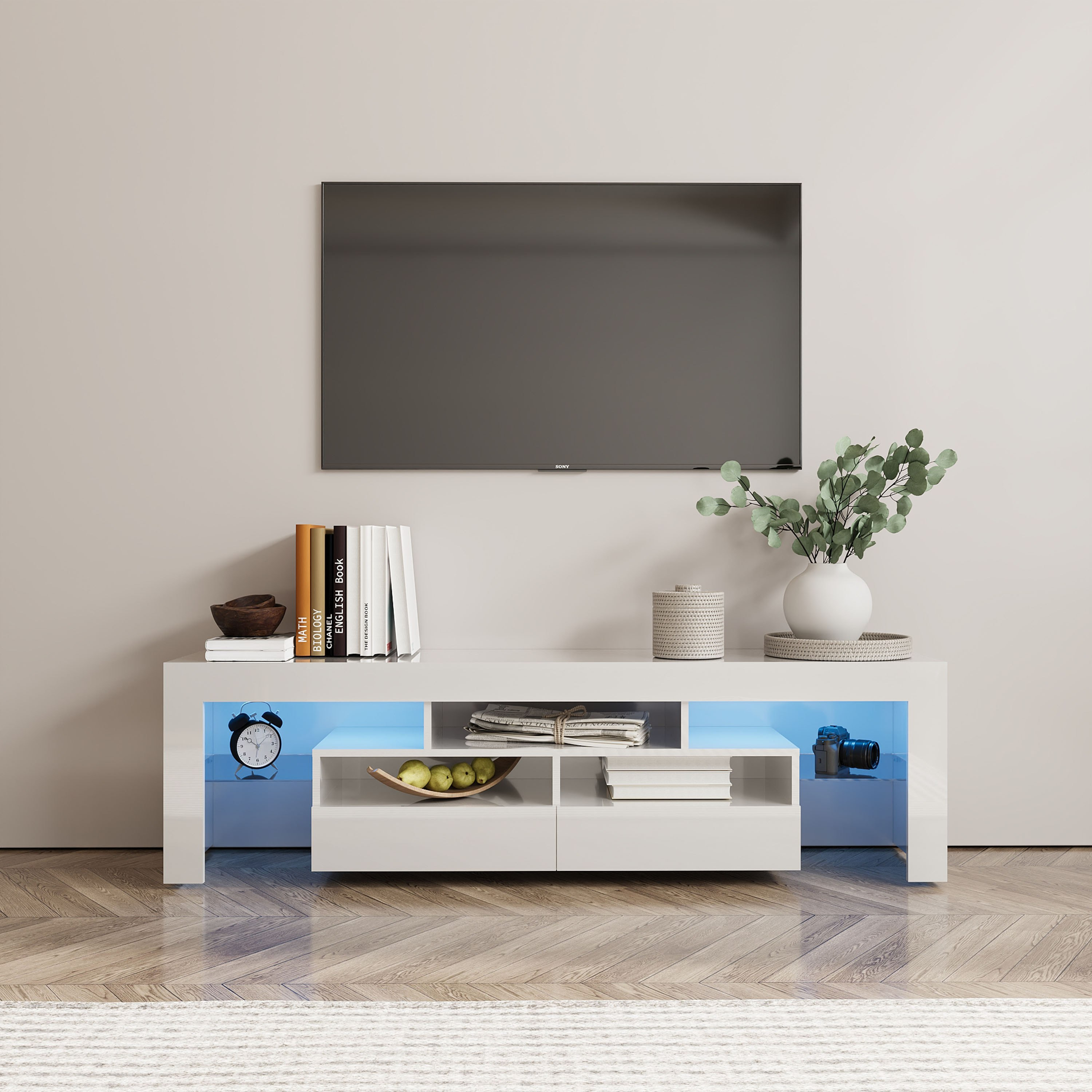 Movo Lupin Low TV Unit for TVs up to 70 inches with LED Lights-hbxlivingroom-mediaunitsandstorage-tvunits-image-1