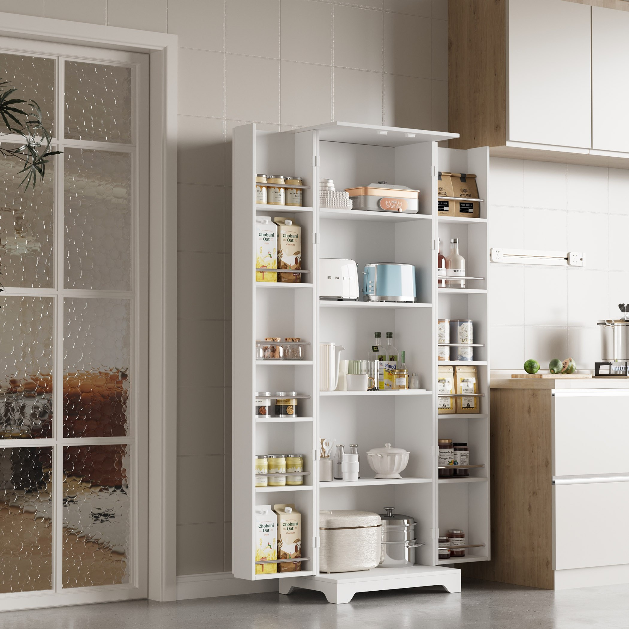 Movo Cole Freestanding Multipurpose Kitchen Cupboard with Adjustable Shelves and Storage-hbxfurniture-diningroom-buffetsandsideboards-image-5