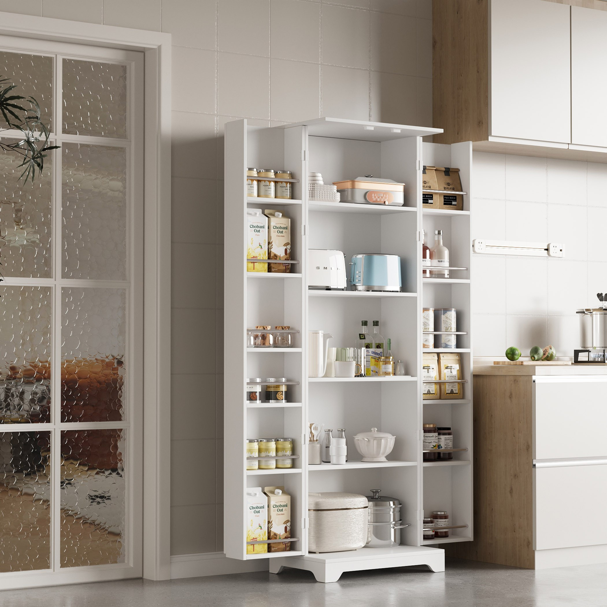 Movo Cole Freestanding Multipurpose Kitchen Cupboard with Adjustable Shelves and Storage-hbxfurniture-diningroom-buffetsandsideboards-image-6
