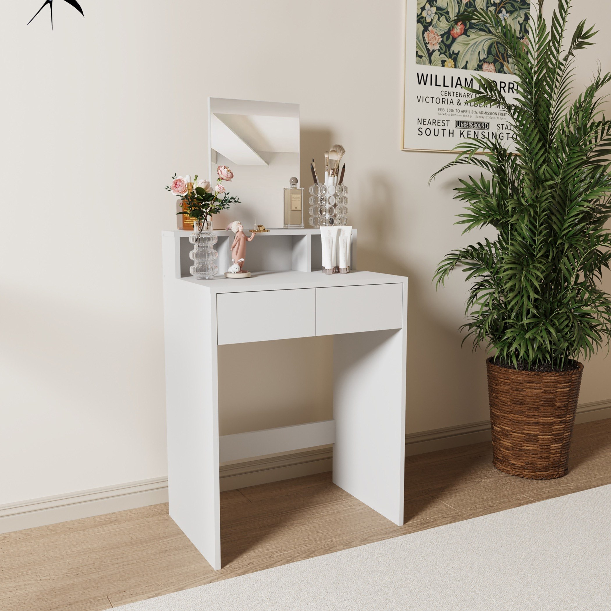 Movo Grace Dressing Table with Mirror and 2 Drawers-hbxfurniture-bedroom-dressersandmirrors-image-3
