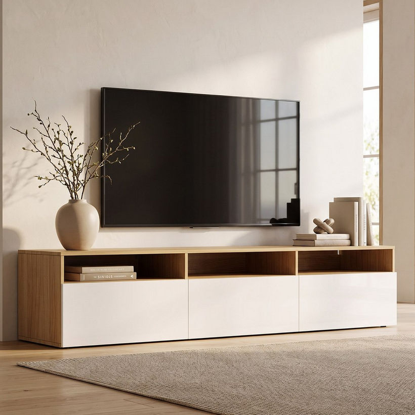 Box Storage Tv Unit Buy Riva Low TV Unit with Open Shelves Online in UAE | Homebox