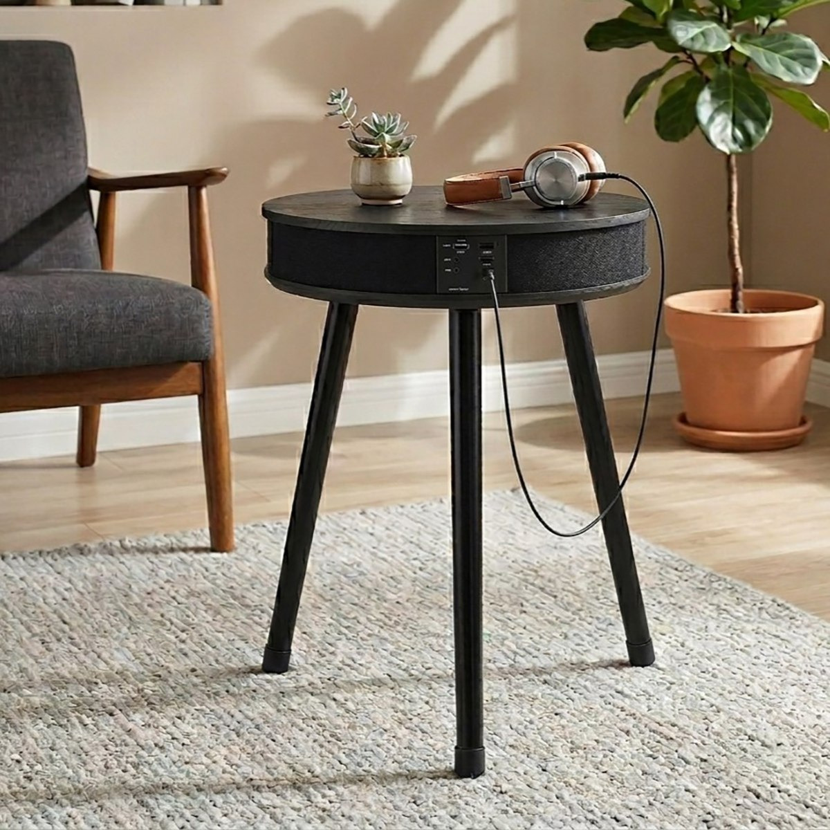 Movo Eden End Table with Bluetooth Speaker and USB Charging Port-hbxfurniture-livingroom-endtables-image-2