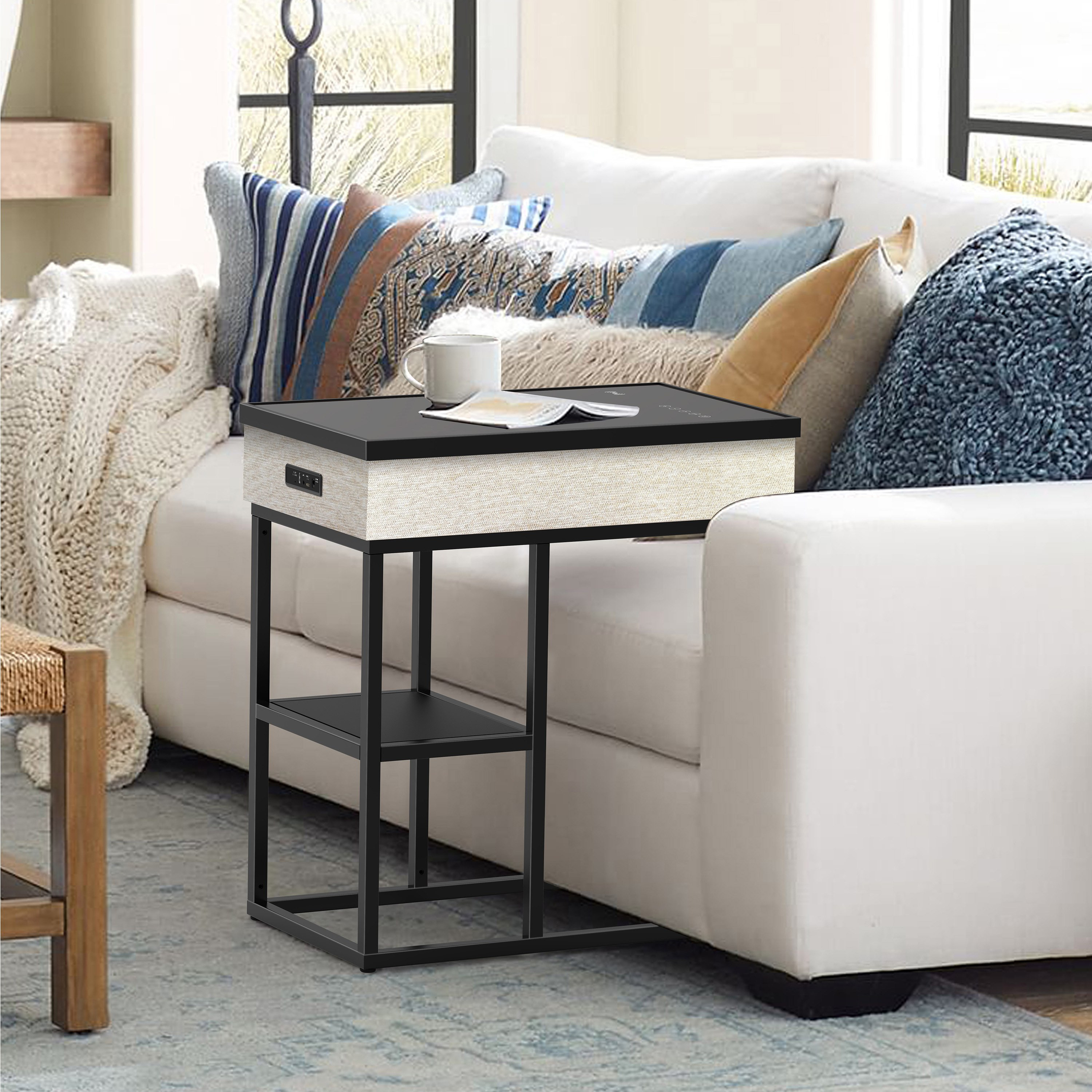 Delta Rectangle End Table with Bluetooth Speaker and USB Charging Port-hbxfurniture-livingroom-endtables-image-4