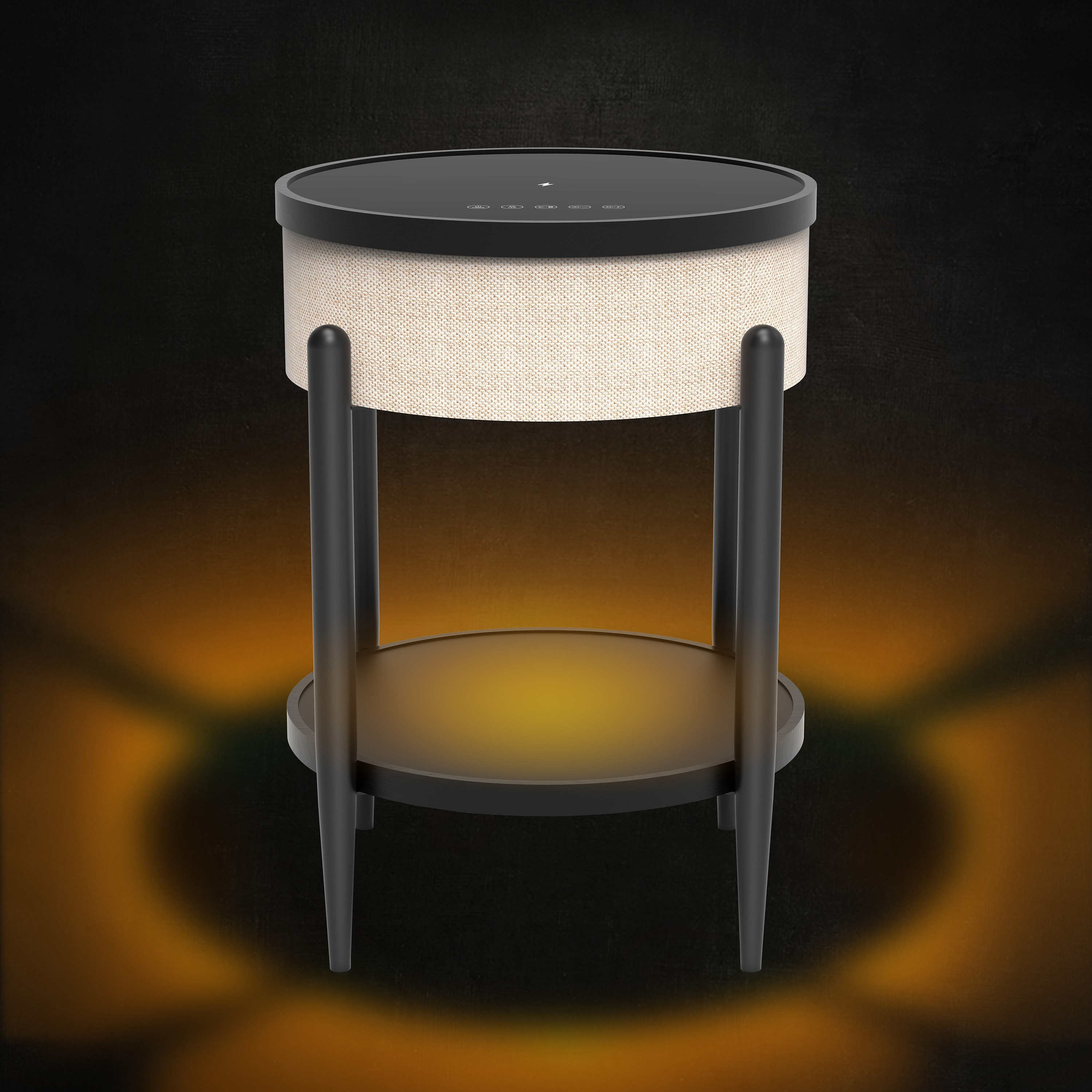 Ambre Round End Table with Bluetooth Speaker and USB Charging Port-hbxfurniture-livingroom-endtables-image-4