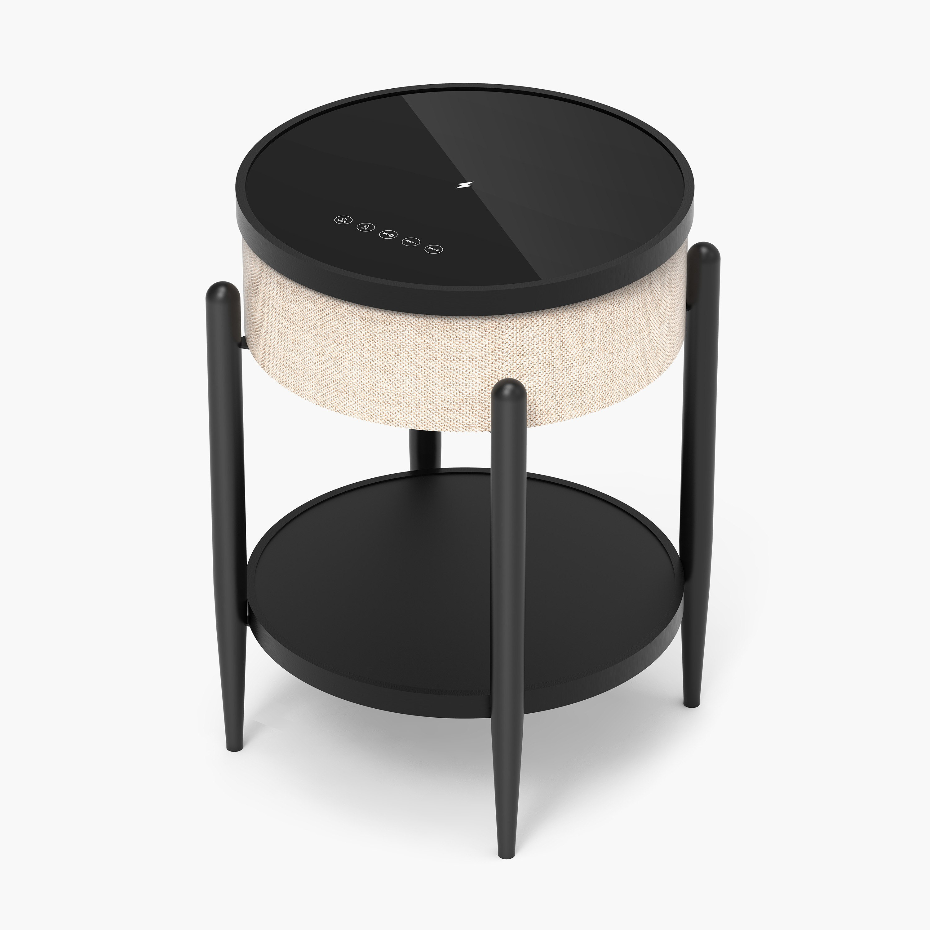 Ambre Round End Table with Bluetooth Speaker and USB Charging Port-hbxfurniture-livingroom-endtables-image-8