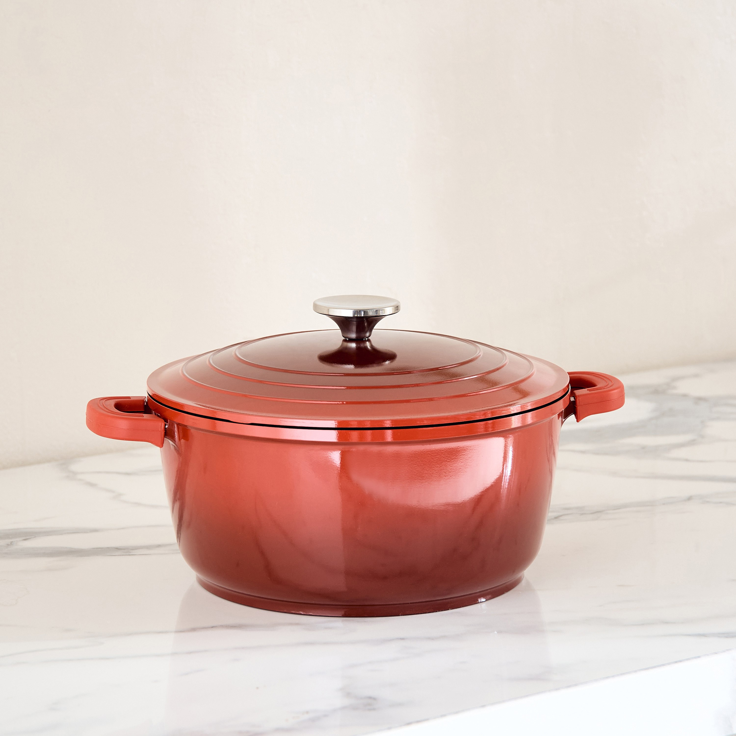 كسرولة ألومنيوم مصبوب ضحلة بغطاء من لا كالدا - 24 سم-hbxdecorandfurnishings-tabletop-serveware-image-4