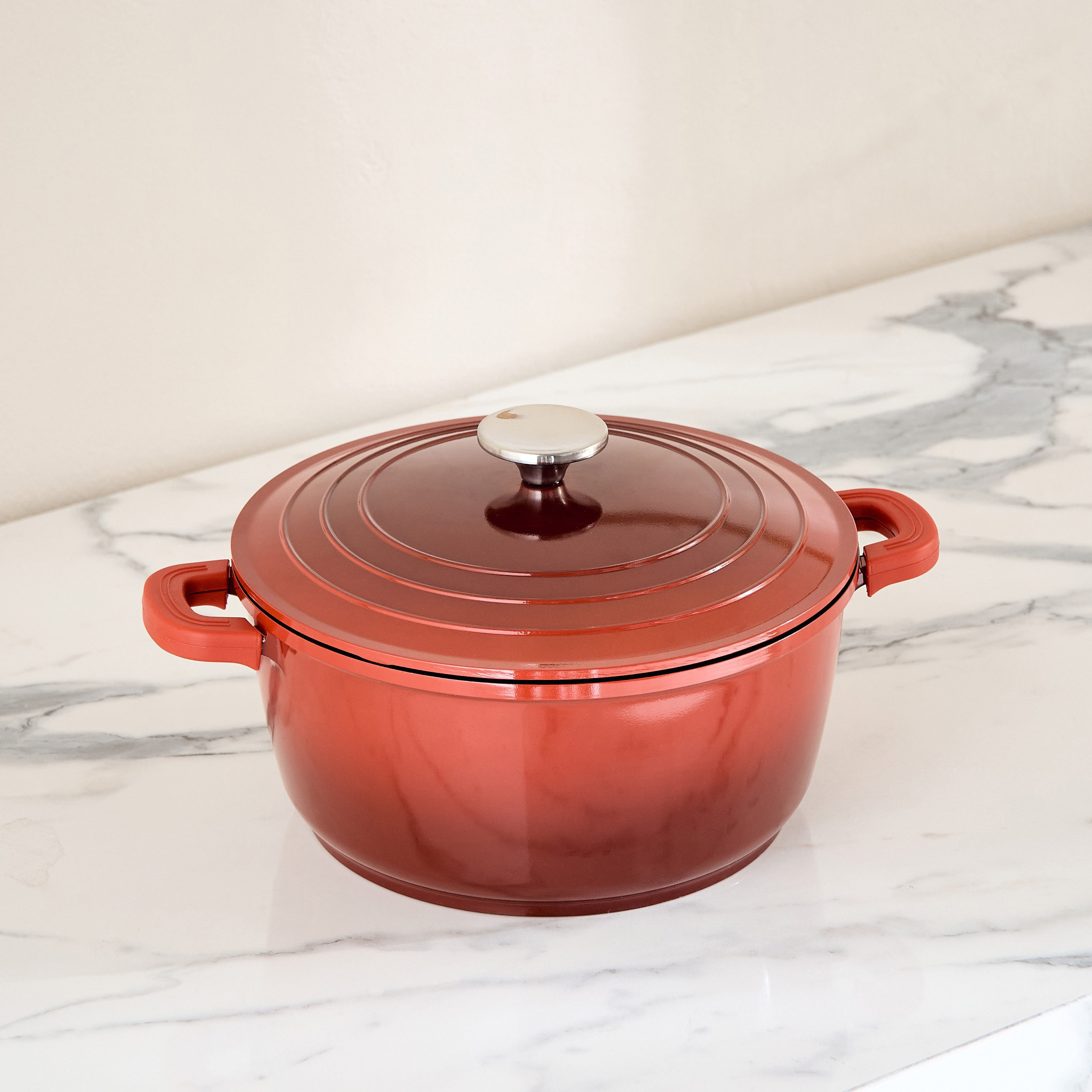 كسرولة ألومنيوم مصبوب ضحلة بغطاء من لا كالدا - 24 سم-hbxdecorandfurnishings-tabletop-serveware-image-5