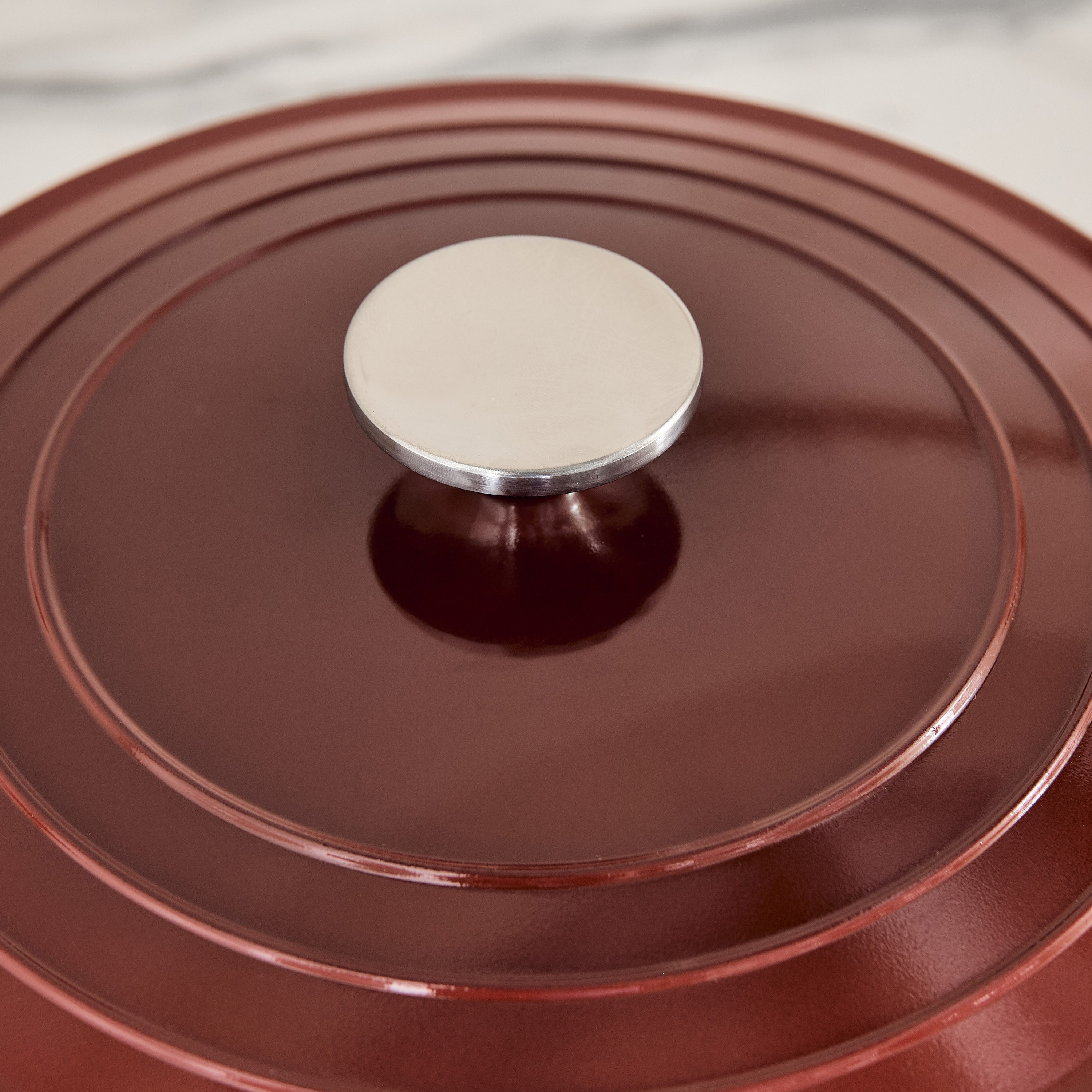 كسرولة ألومنيوم مصبوب ضحلة بغطاء من لا كالدا - 24 سم-hbxdecorandfurnishings-tabletop-serveware-image-6