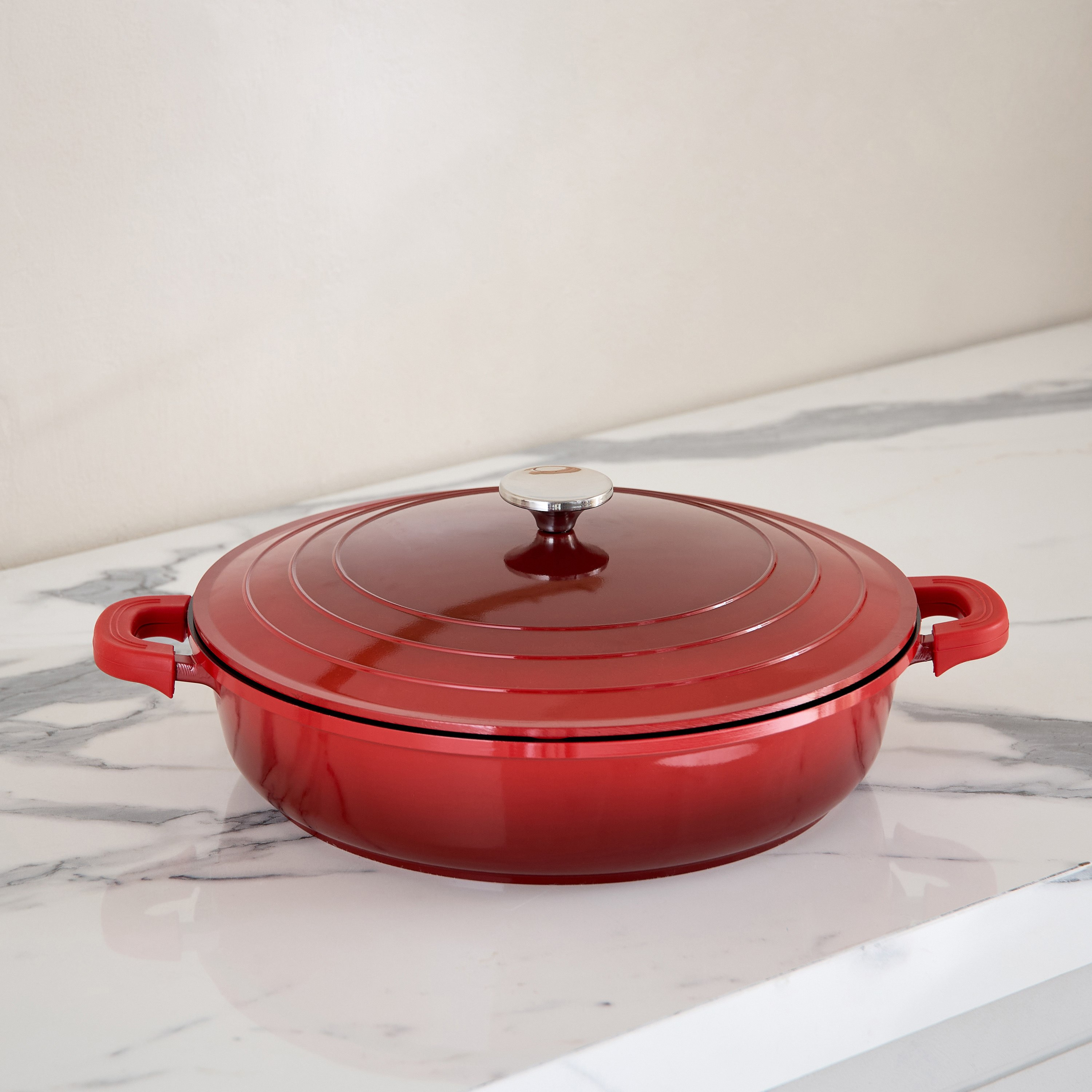La Calda Shallow Cast Aluminium Casserole with Lid - 32 cm-hbxdecorandfurnishings-tabletop-serveware-image-4