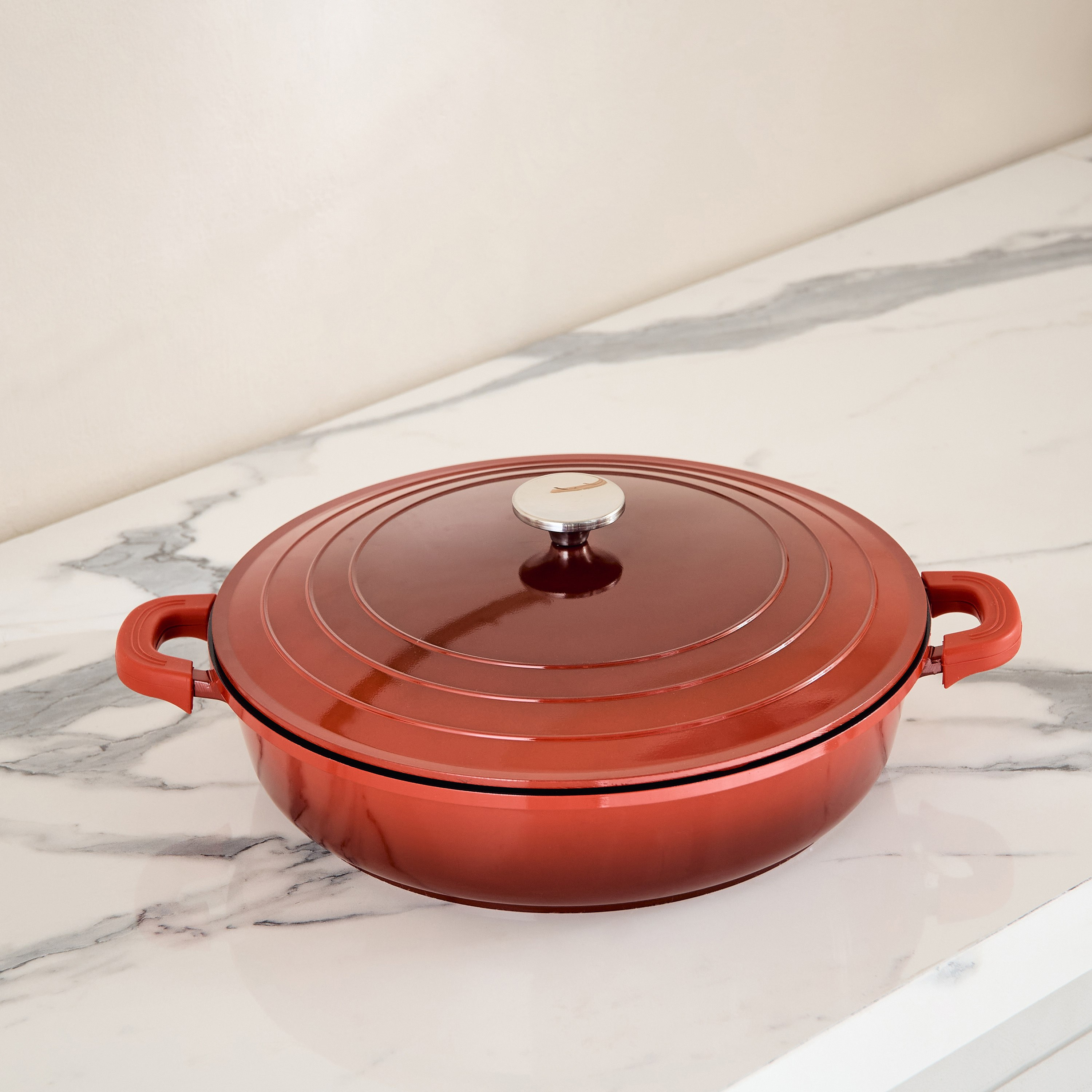 La Calda Shallow Cast Aluminium Casserole with Lid - 32 cm-hbxdecorandfurnishings-tabletop-serveware-image-5