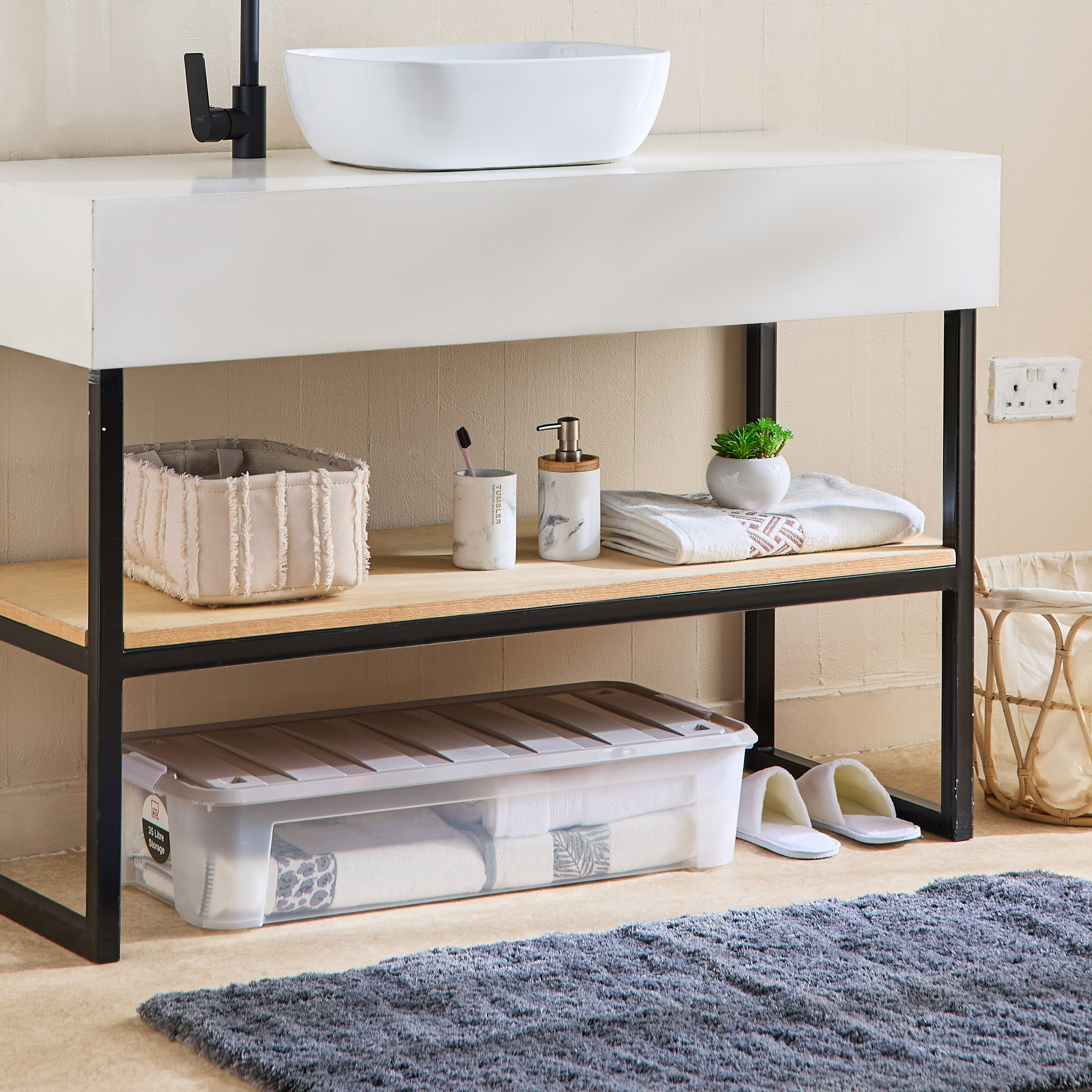 صندوق تخزين تحت السرير بعجلات من جوانا - 35 لتر-hbxbedroom-bedroomaccessories-bedroomstorage-image-5