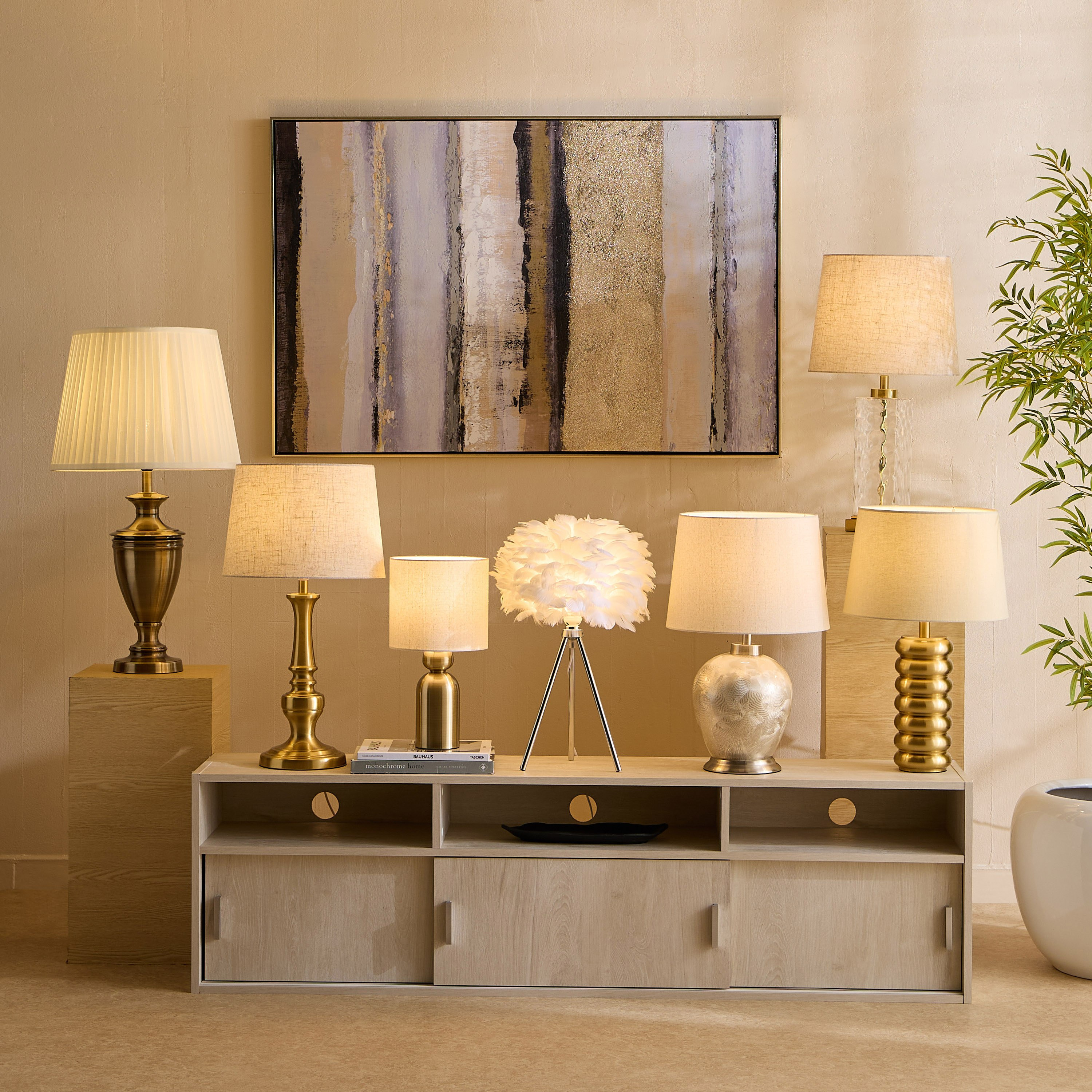 Blythe Sturdy Metal Table Lamp with Linen Shade - 33x54 cm-hbxlivingroom-lighting-tablelamps-image-4