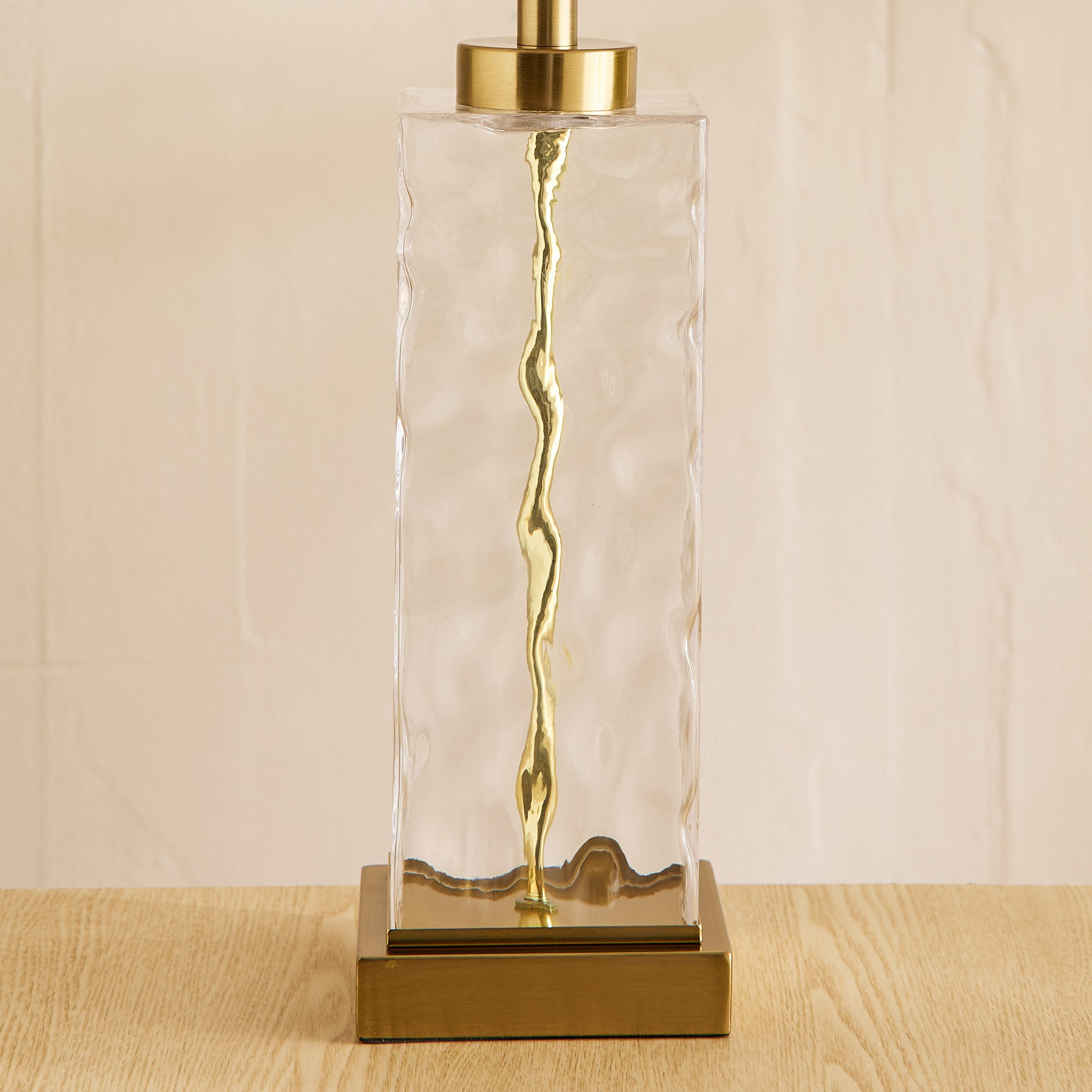 مصباح طاولة زجاج ومعدن مع غطاء كتان من بليث - 33x60.5 سم-hbxlivingroom-lighting-tablelamps-image-3