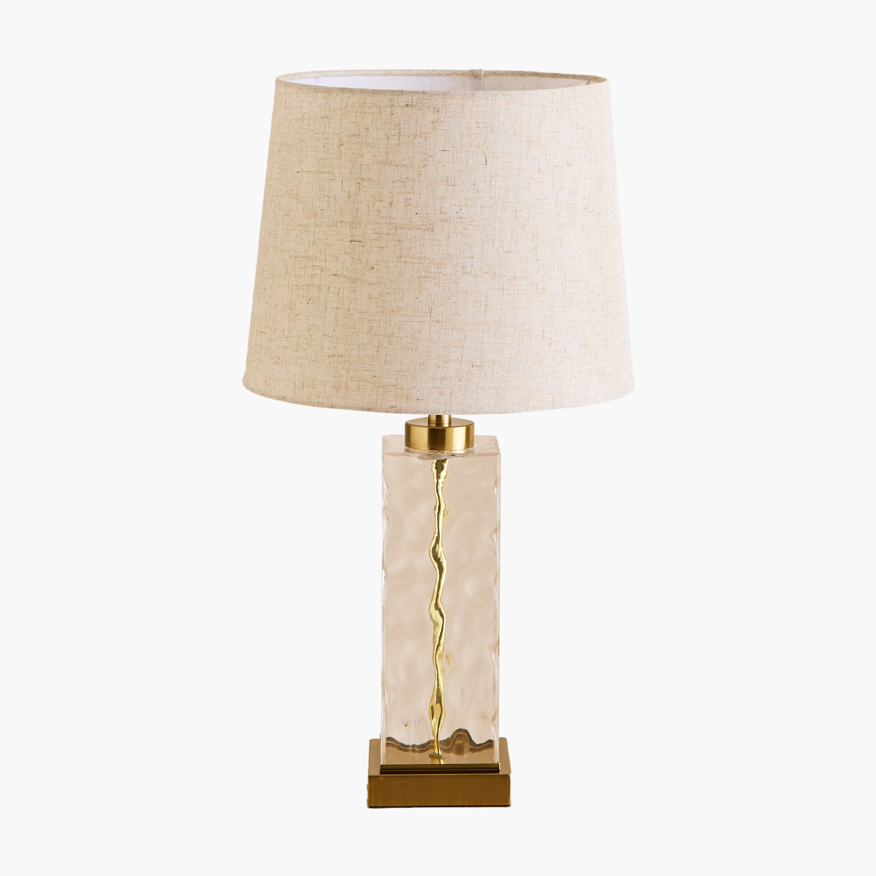 مصباح طاولة زجاج ومعدن مع غطاء كتان من بليث - 33x60.5 سم-hbxlivingroom-lighting-tablelamps-image-5