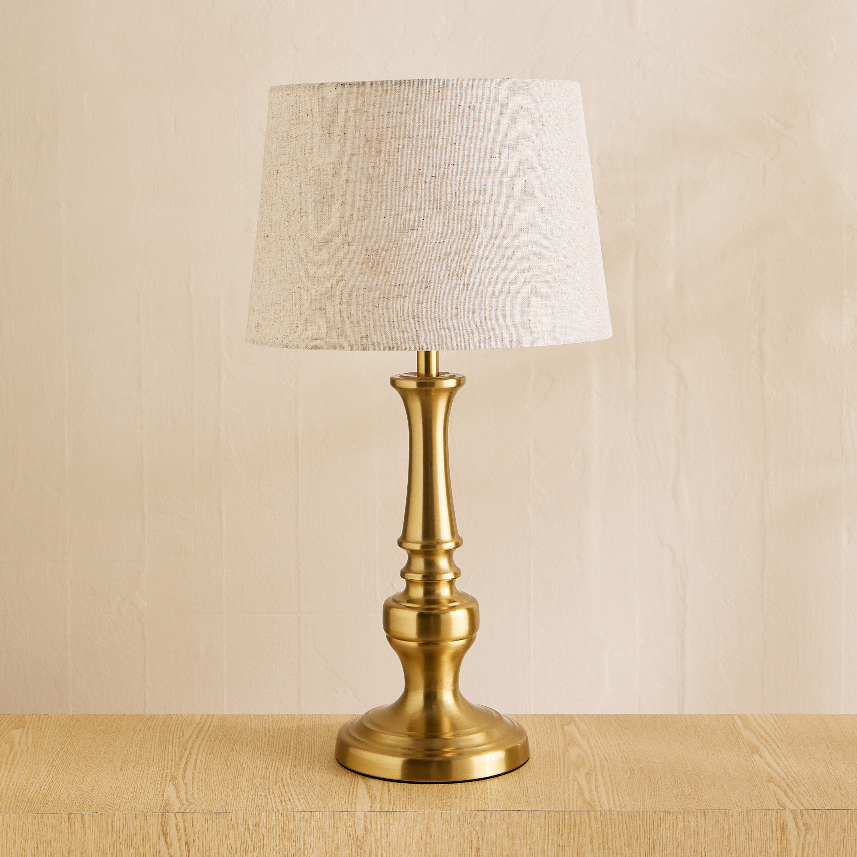 Blythe Sturdy Metal Table Lamp with Linen Shade - 33x61 cm-hbxlivingroom-lighting-tablelamps-image-1