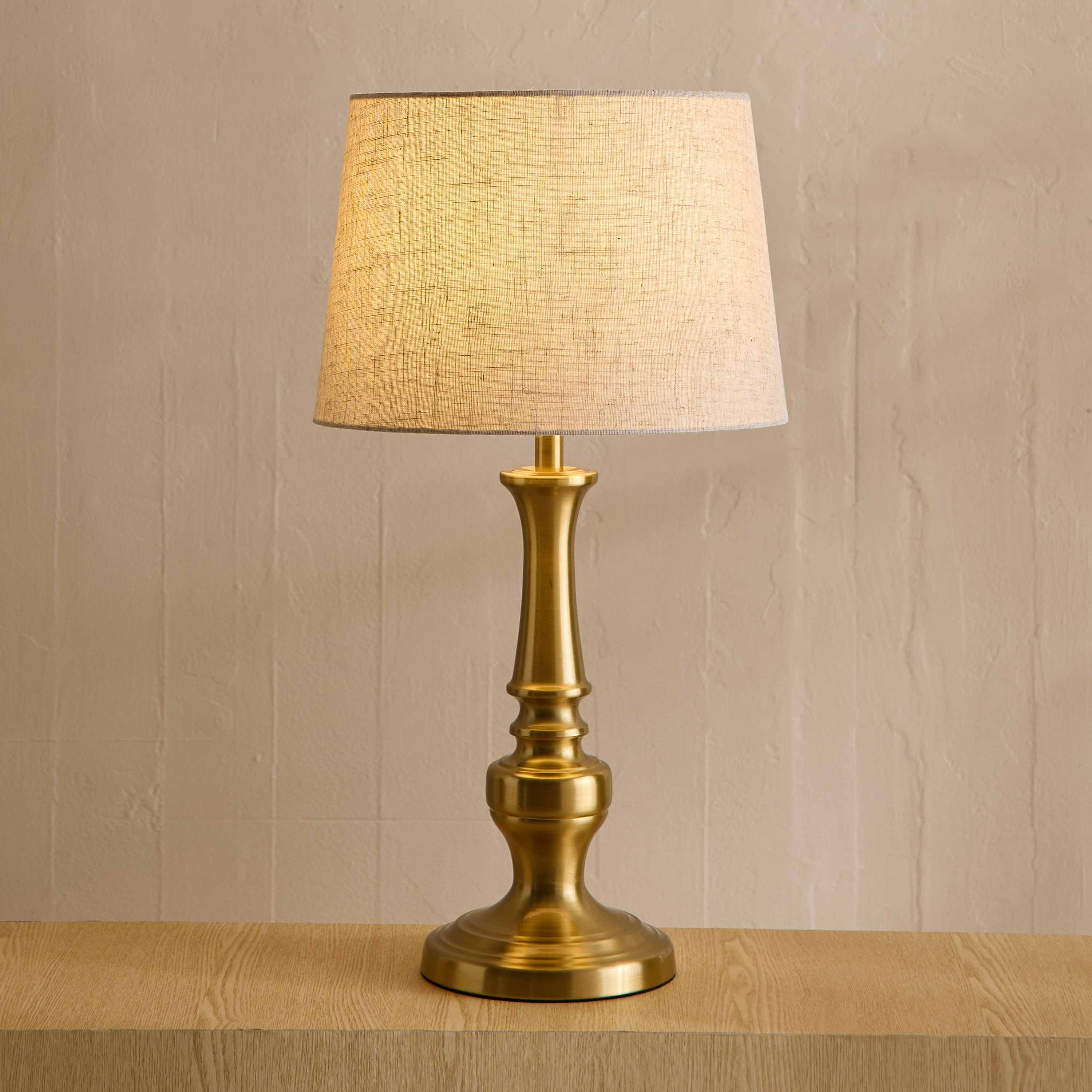 Blythe Sturdy Metal Table Lamp with Linen Shade - 33x61 cm-hbxlivingroom-lighting-tablelamps-image-2