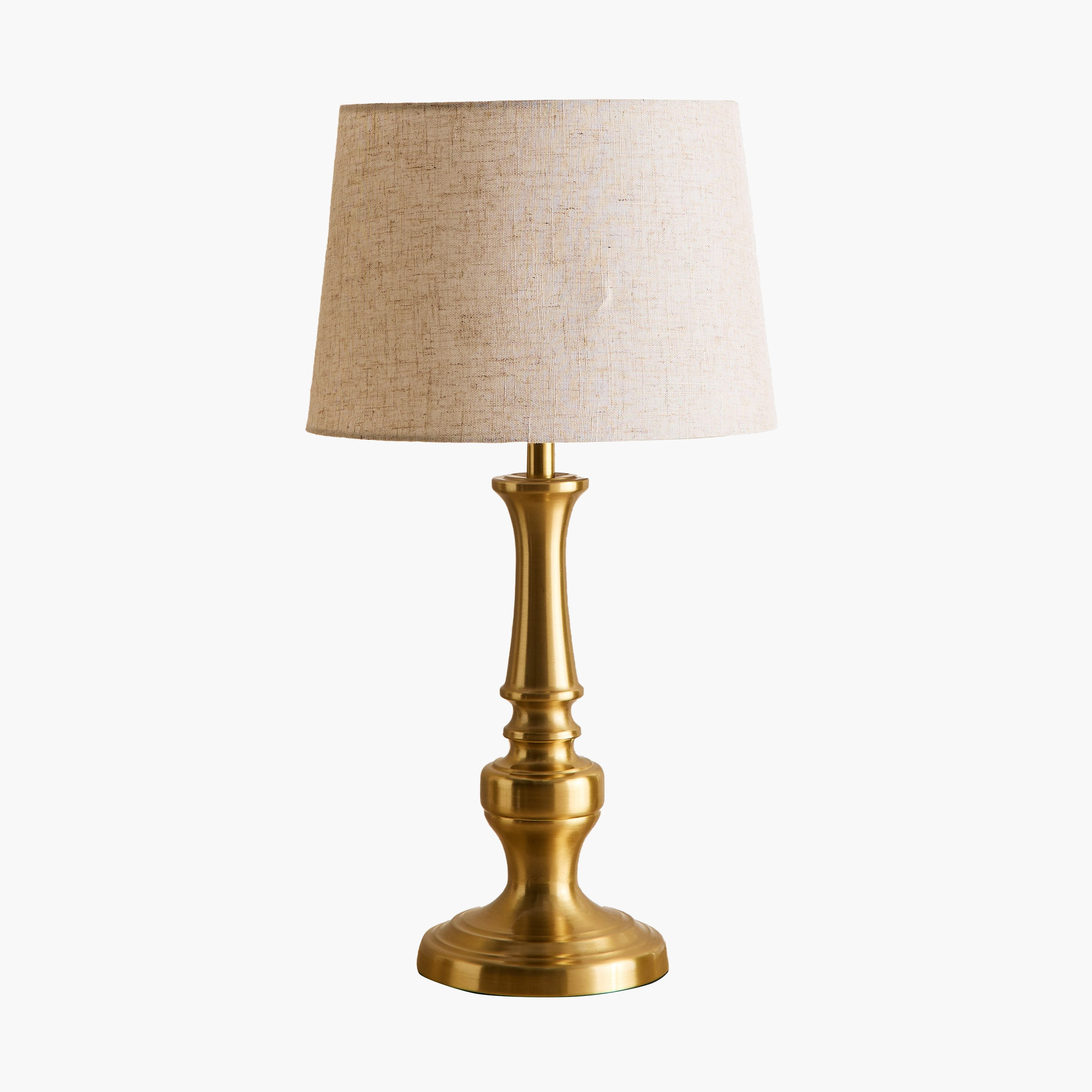 Blythe Sturdy Metal Table Lamp with Linen Shade - 33x61 cm-hbxlivingroom-lighting-tablelamps-image-5