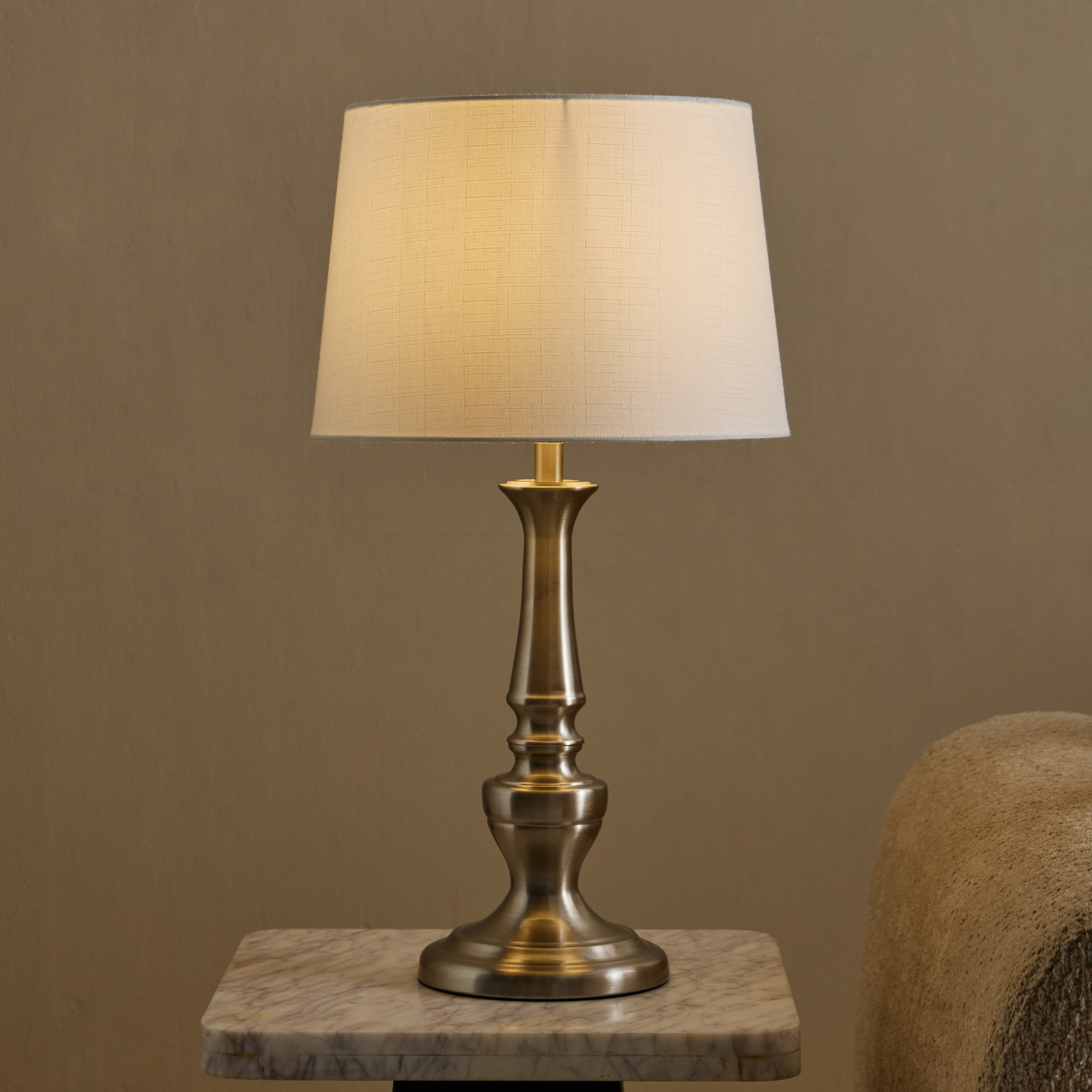 Blythe Sturdy Metal Table Lamp with Linen Shade - 33x61 cm-hbxlivingroom-lighting-tablelamps-image-2