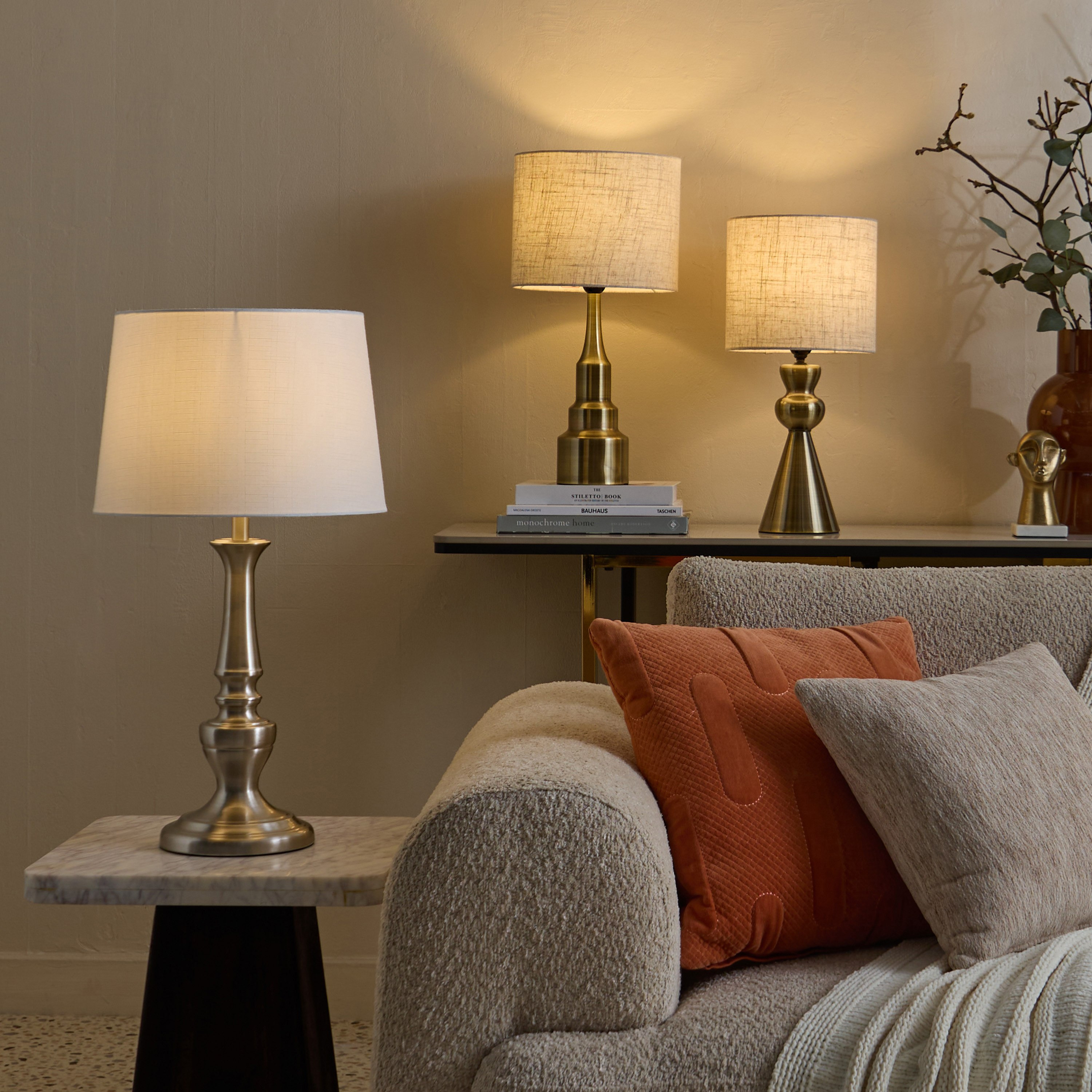 Blythe Sturdy Metal Table Lamp with Linen Shade - 33x61 cm-hbxlivingroom-lighting-tablelamps-image-4