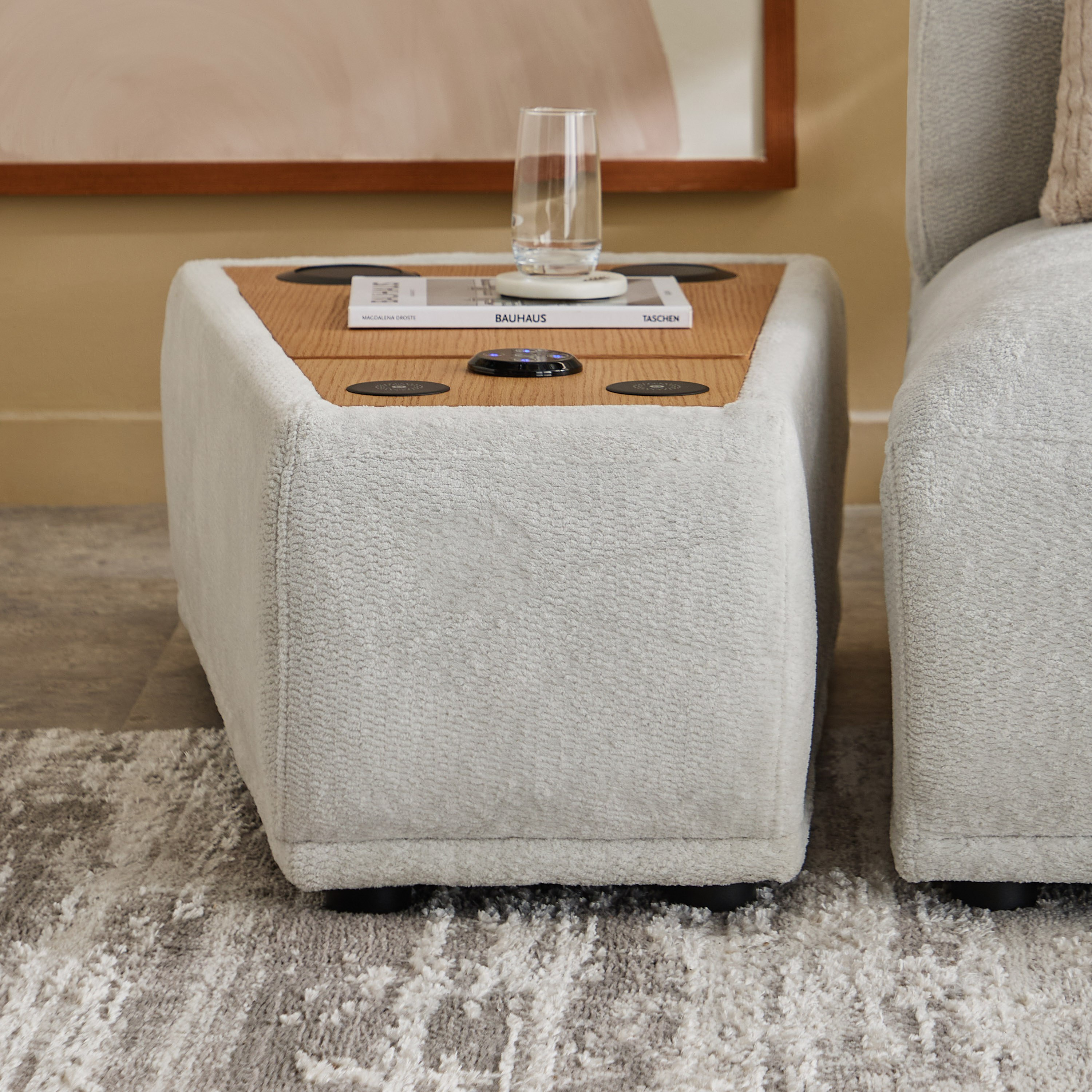 Orlando Fabric Wireless C-Type Charging Console with Bluetooth Speaker and Storage-hbxlivingroom-sofasandarmchairs-sofas-image-2