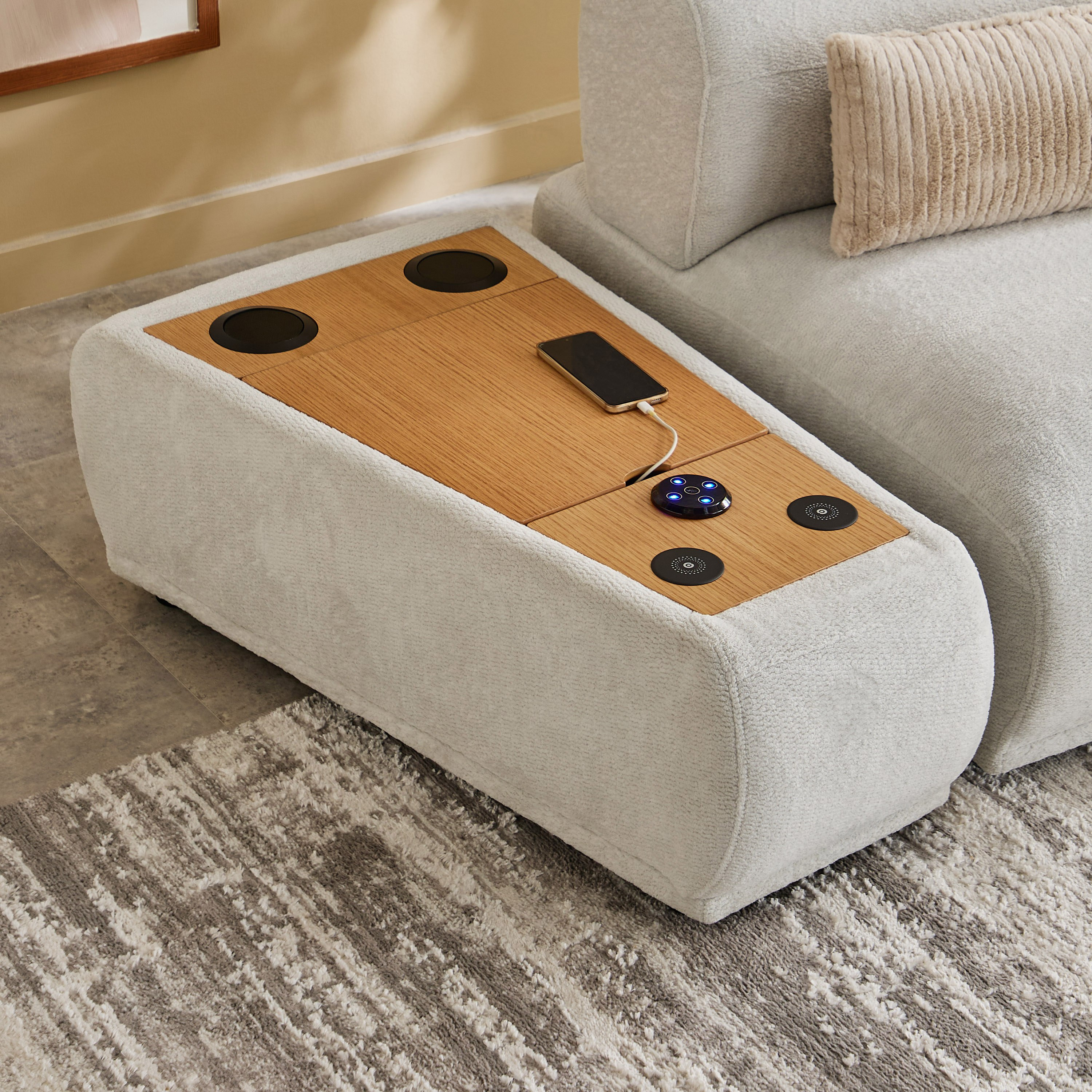 Orlando Fabric Wireless C-Type Charging Console with Bluetooth Speaker and Storage-hbxlivingroom-sofasandarmchairs-sofas-image-3