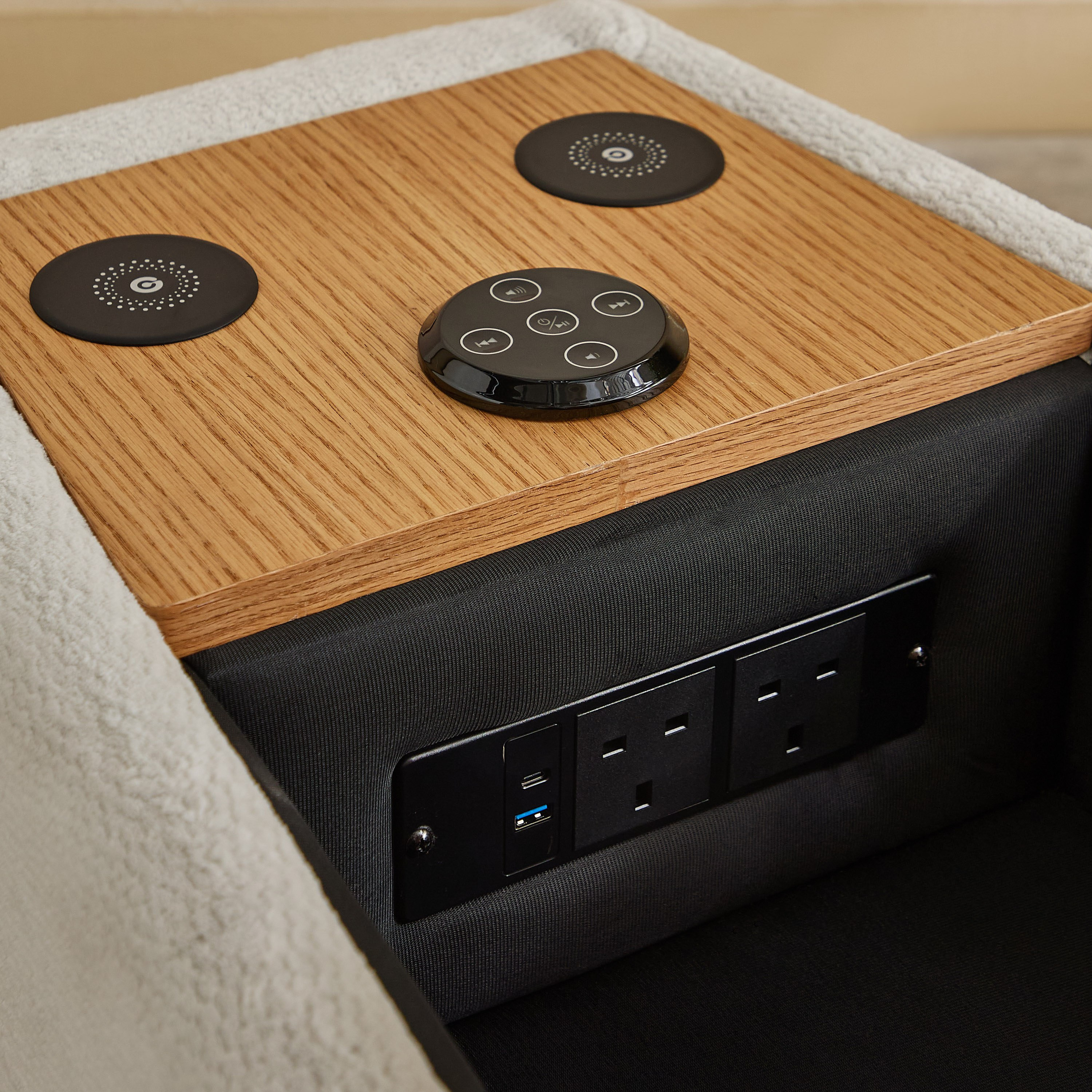 Orlando Fabric Wireless C-Type Charging Console with Bluetooth Speaker and Storage-hbxlivingroom-sofasandarmchairs-sofas-image-9