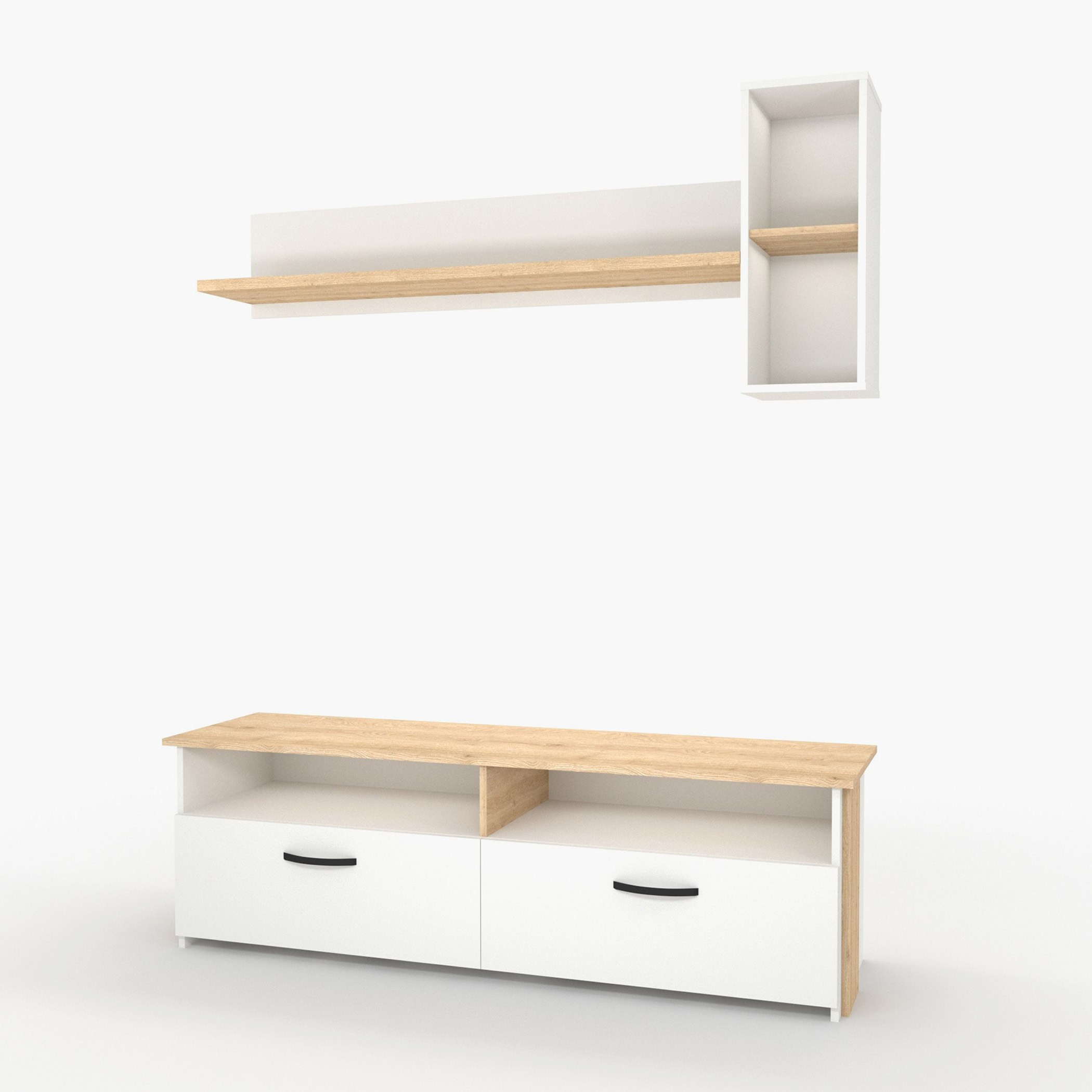 Sheron TV Unit with Wall Shelf for TVs up to 65 Inches-hbxlivingroom-mediaunitsandstorage-tvunits-image-4