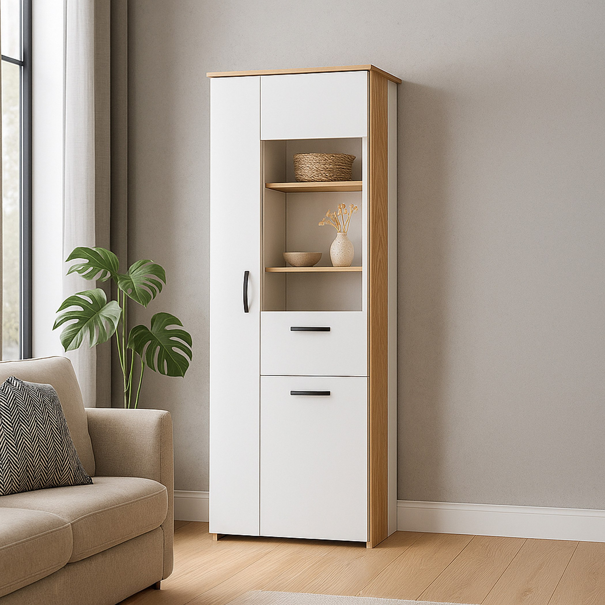 Sheron Large Display Storage Unit-hbxfurniture-diningroom-barcountersandbarstools-image-1