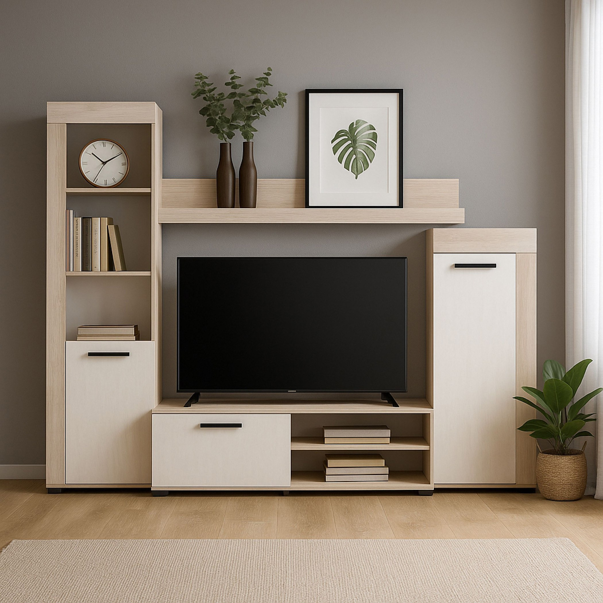 Tiago Wall Unit with Storage for TVs up to 55 Inches-hbxlivingroom-mediaunitsandstorage-wallunits-image-2