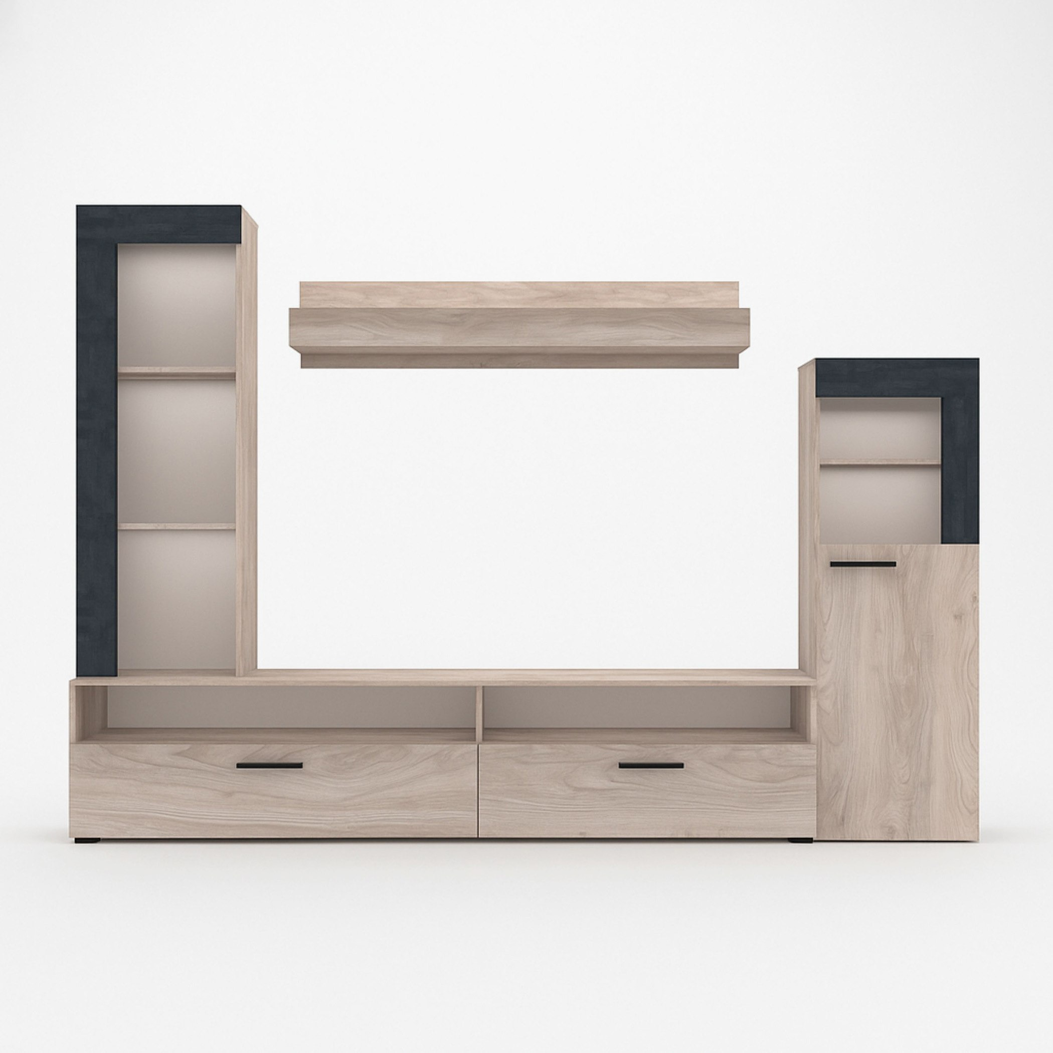 وحدة حائط بمساحة تخزين لأجهزة التلفزيون حتى 65 بوصة من أليدا-hbxlivingroom-mediaunitsandstorage-wallunits-image-3