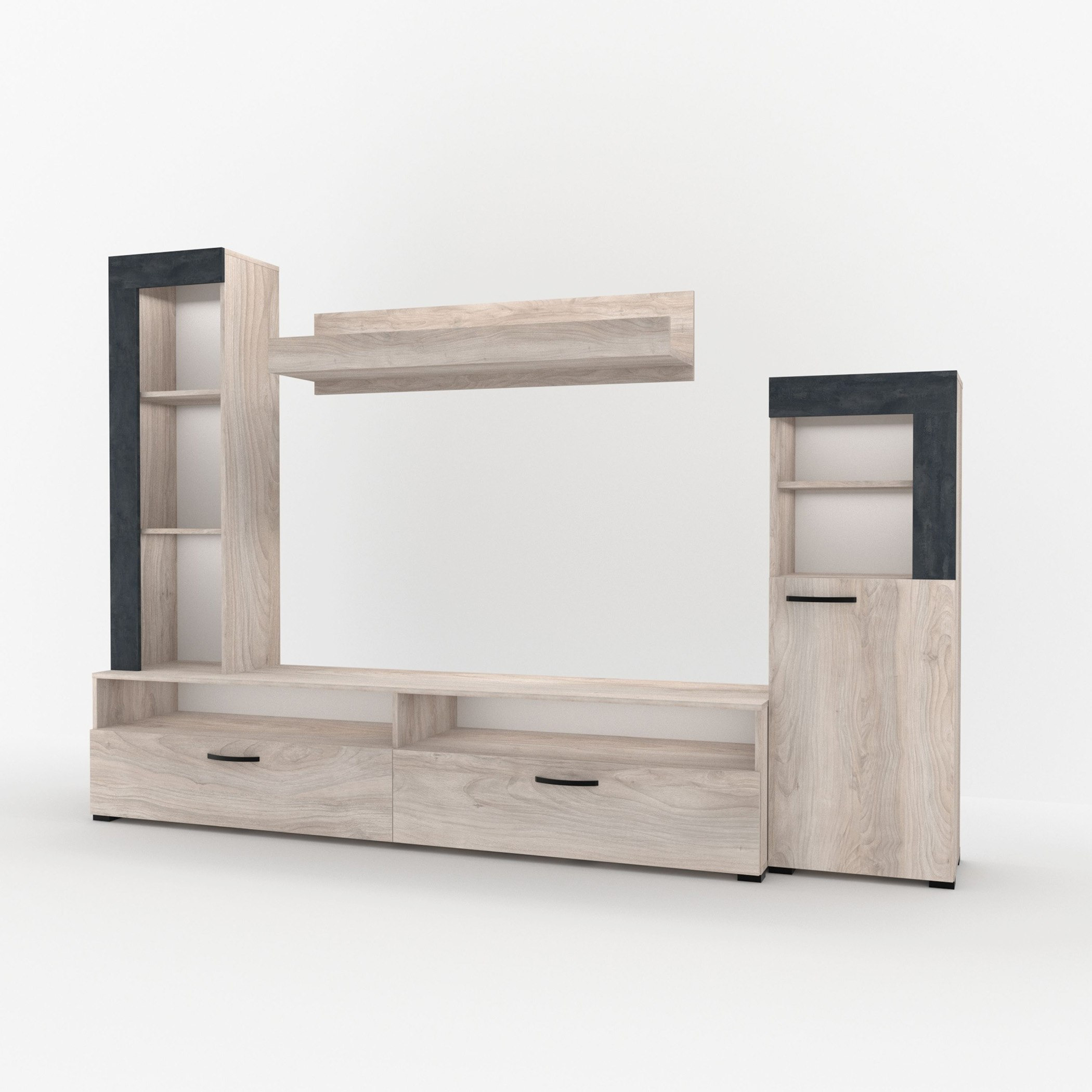 وحدة حائط بمساحة تخزين لأجهزة التلفزيون حتى 65 بوصة من أليدا-hbxlivingroom-mediaunitsandstorage-wallunits-image-4