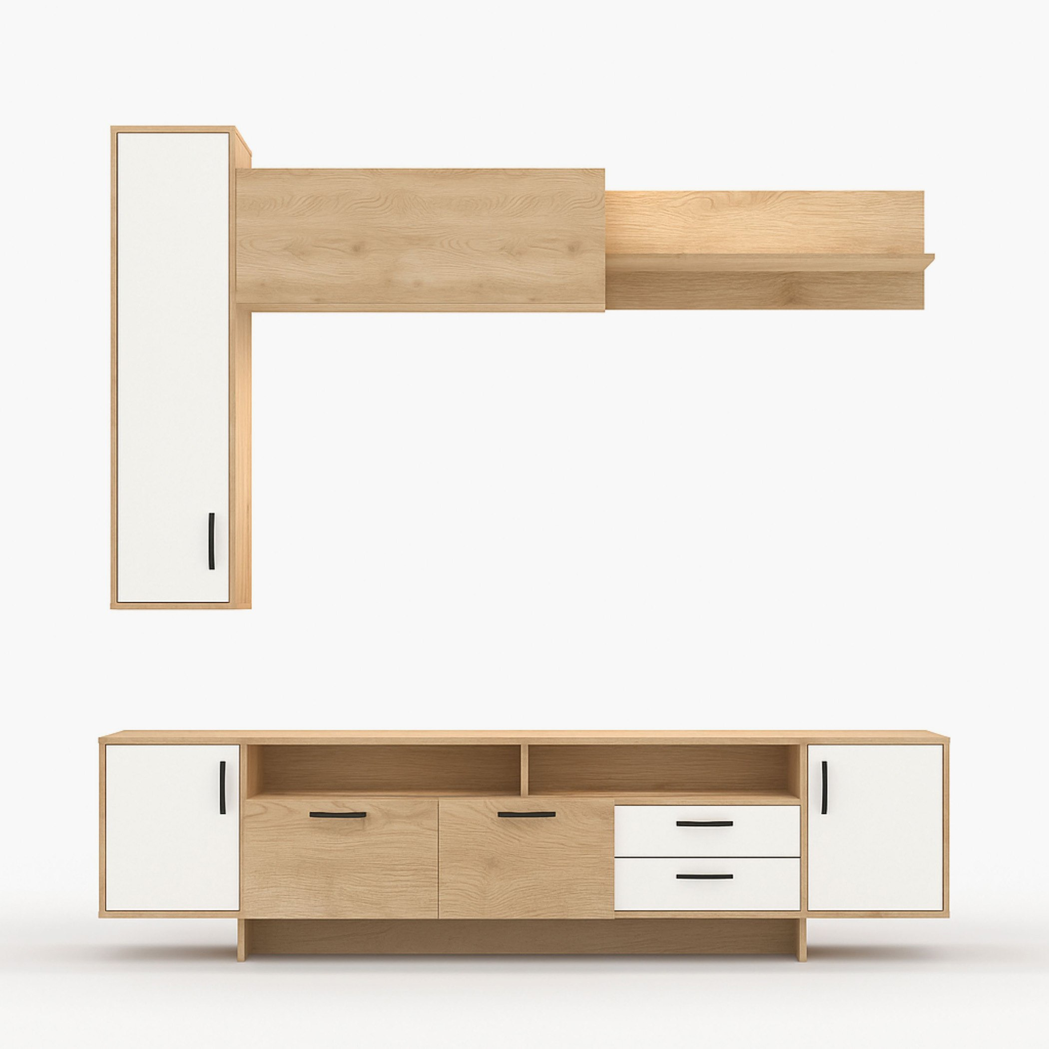 وحدة حائط بمساحة تخزين لأجهزة التلفزيون حتى 65 بوصة من بيلينا-hbxlivingroom-mediaunitsandstorage-wallunits-image-3