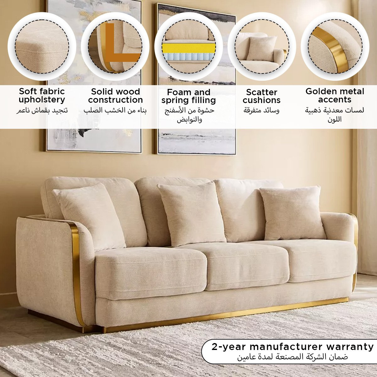 Bosco 3-Seater Fabric Sofa with 3 Cushions-hbxlivingroom-sofasandarmchairs-sofas-image-14