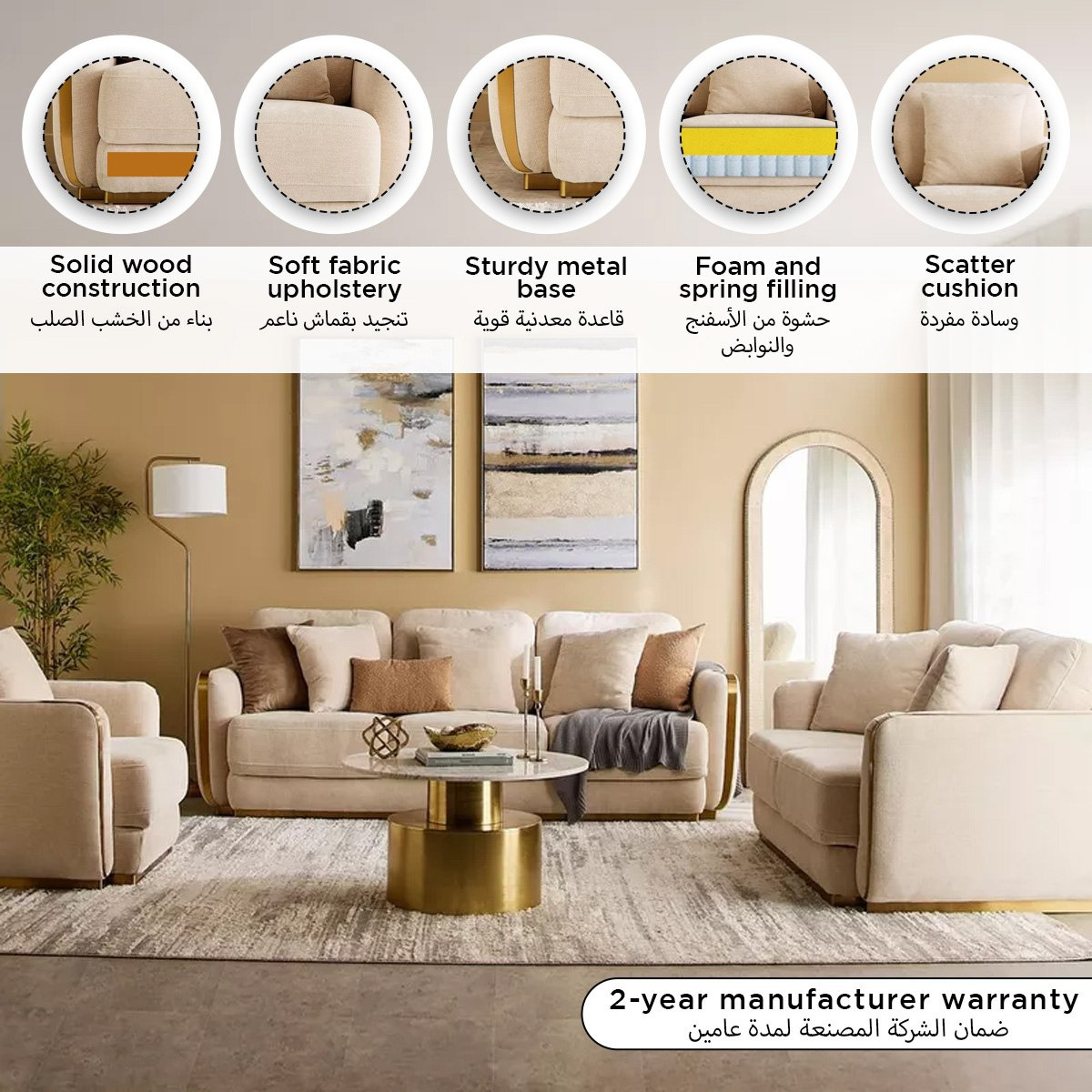 Bosco Fabric Armchair Sofa with Cushion-hbxlivingroom-sofasandarmchairs-sofas-image-14