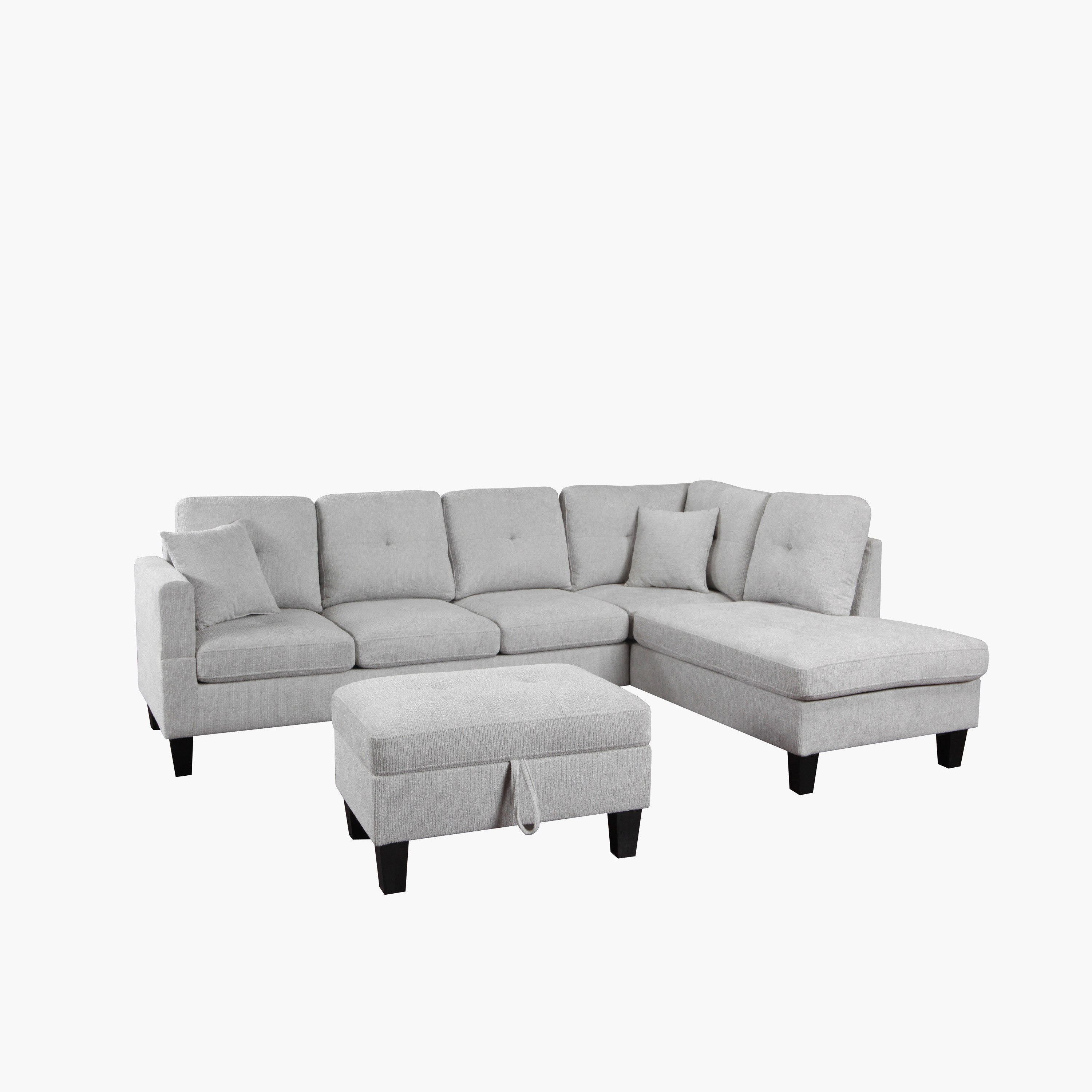 Movo Russel 4-Seater Right Corner Dropdown 2-Cupholder Fabric Sofa with 2 Cushions and Ottoman Storage-hbxlivingroom-sofasandarmchairs-modularsofas-image-9