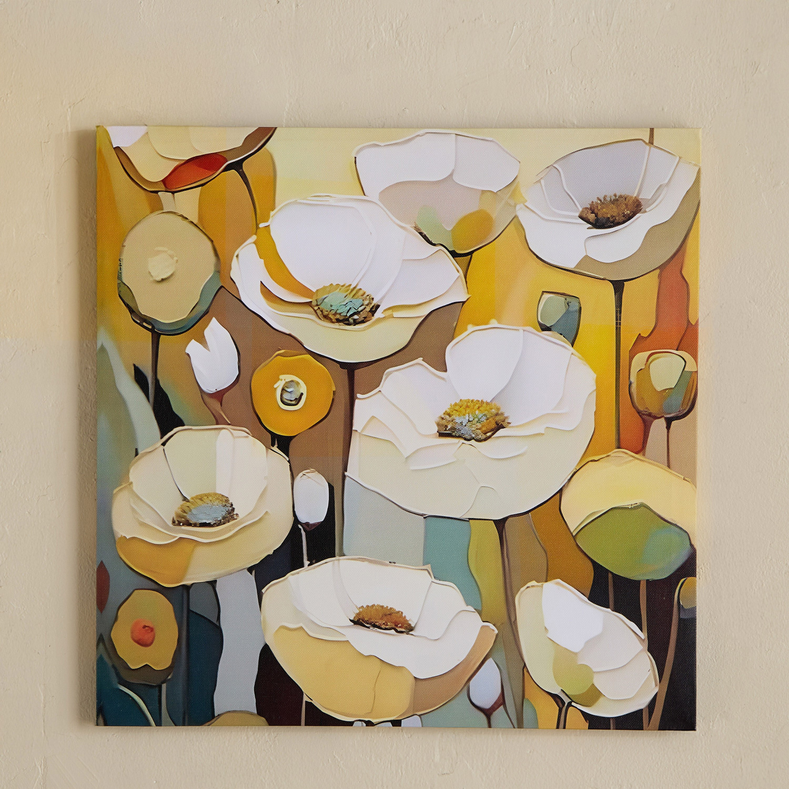 Elmer Onyx Canvas Printed Pansy Flowers Framed Picture - 40x40x1.8 cm-PROMO_HB_AE_B1G1_250925-image-1