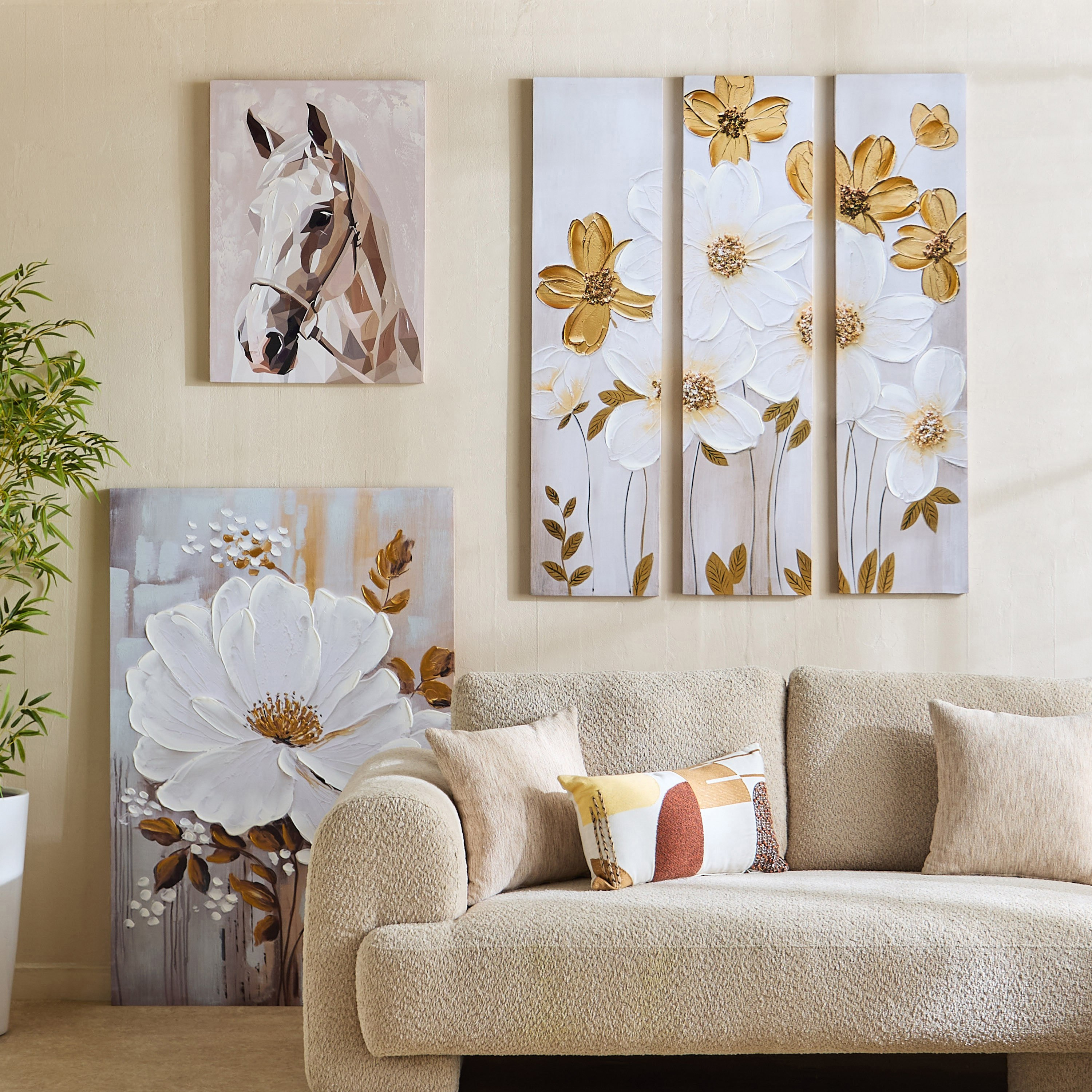 Onyx 80% Peony Hand-Painted Framed Wall Art - 80x3x120 cm-PROMO_HB_AE_B1G1_250925-image-4
