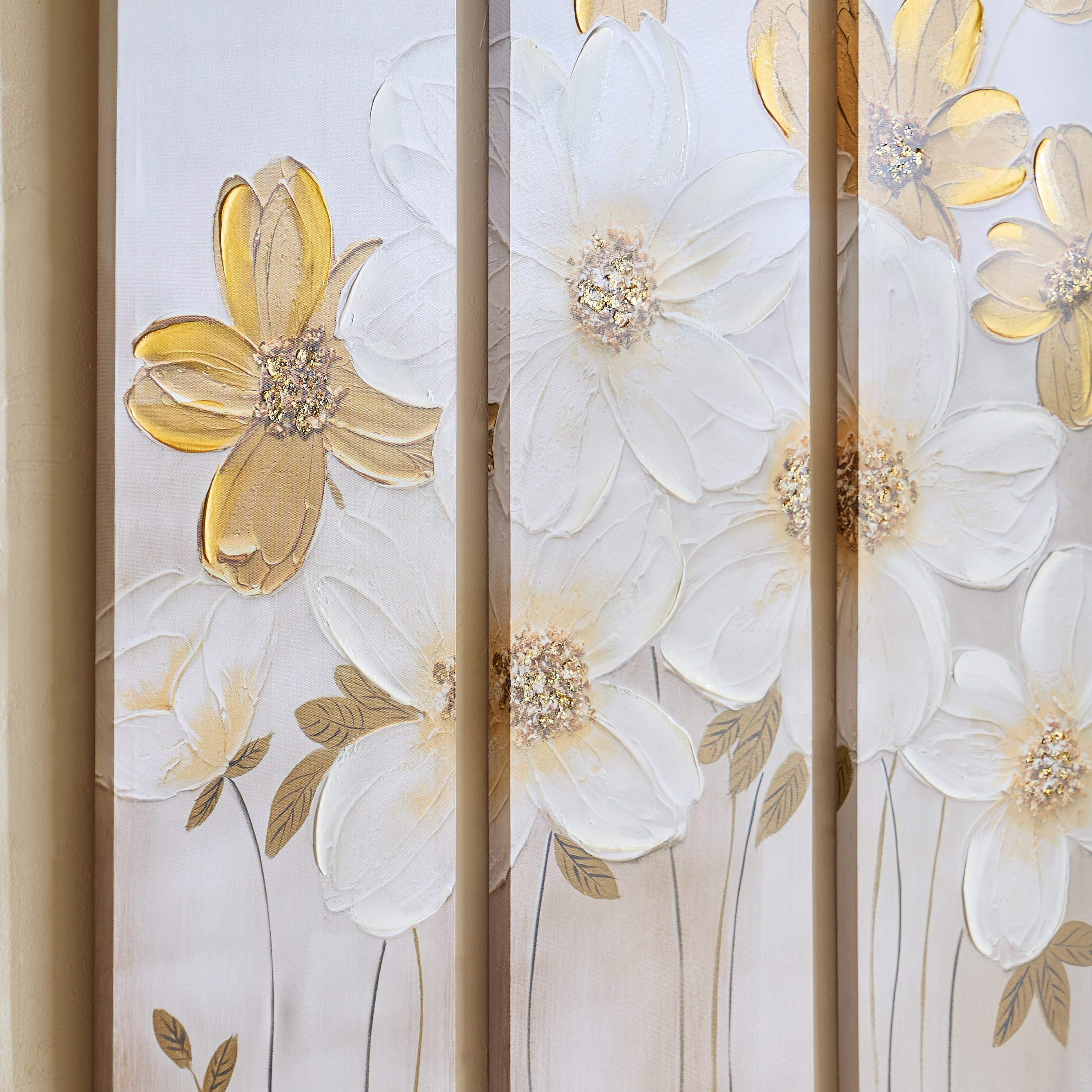 Onyx 3-Piece Flowers 40% Hand Painted Wall Art Set - 90x3x120 cm-hbxhomeware-hbxdecorandfurnishings-image-3