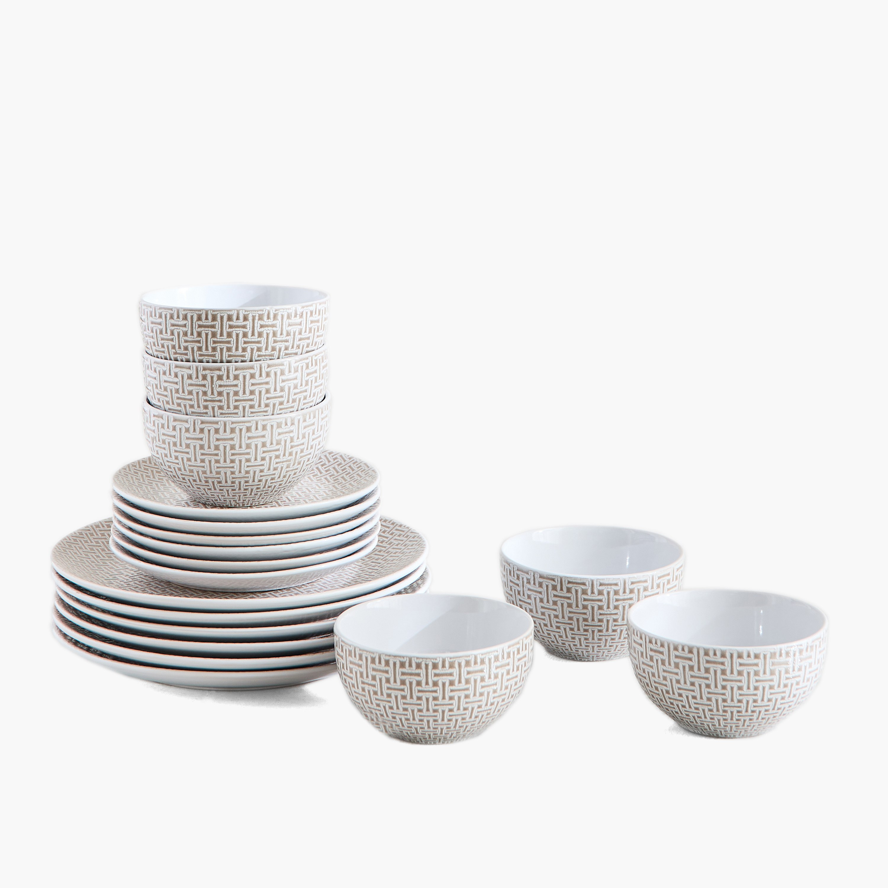 طقم عشاء 18 قطعة بتصميم هندسي من إليجنزا - يخدم 6 أفراد-hbxdiningroom-tabletop-dinnersets-image-4