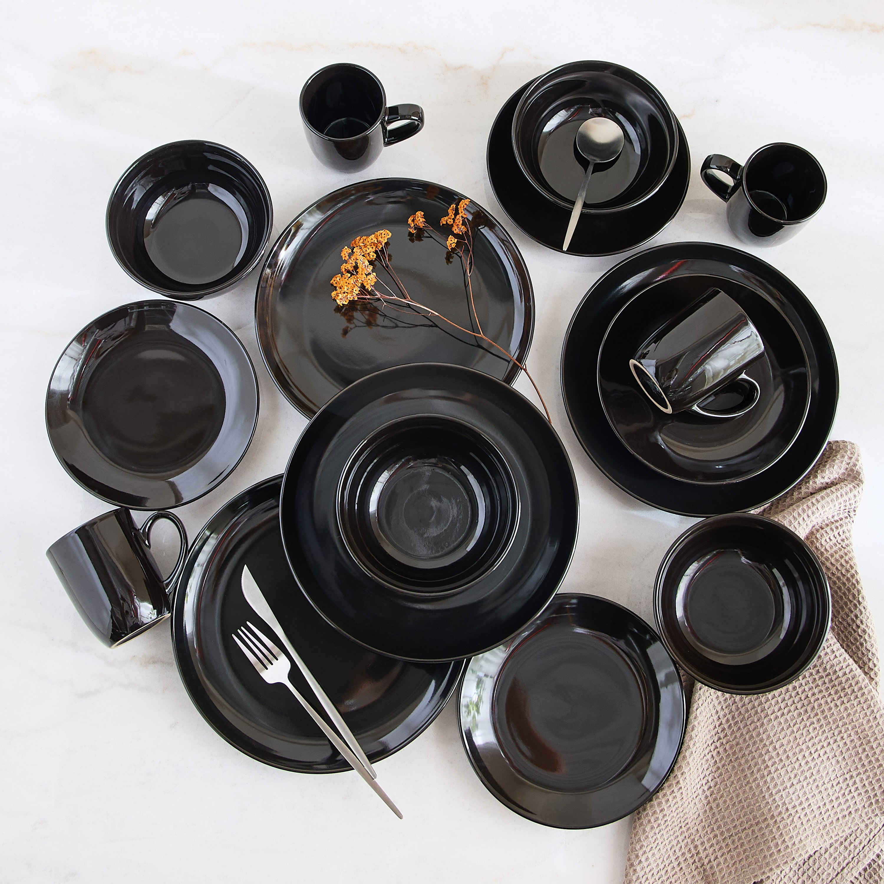 طقم عشاء 16 قطعة من إليجنزا - يخدم 4 أفراد-hbxdiningroom-tabletop-dinnersets-image-1