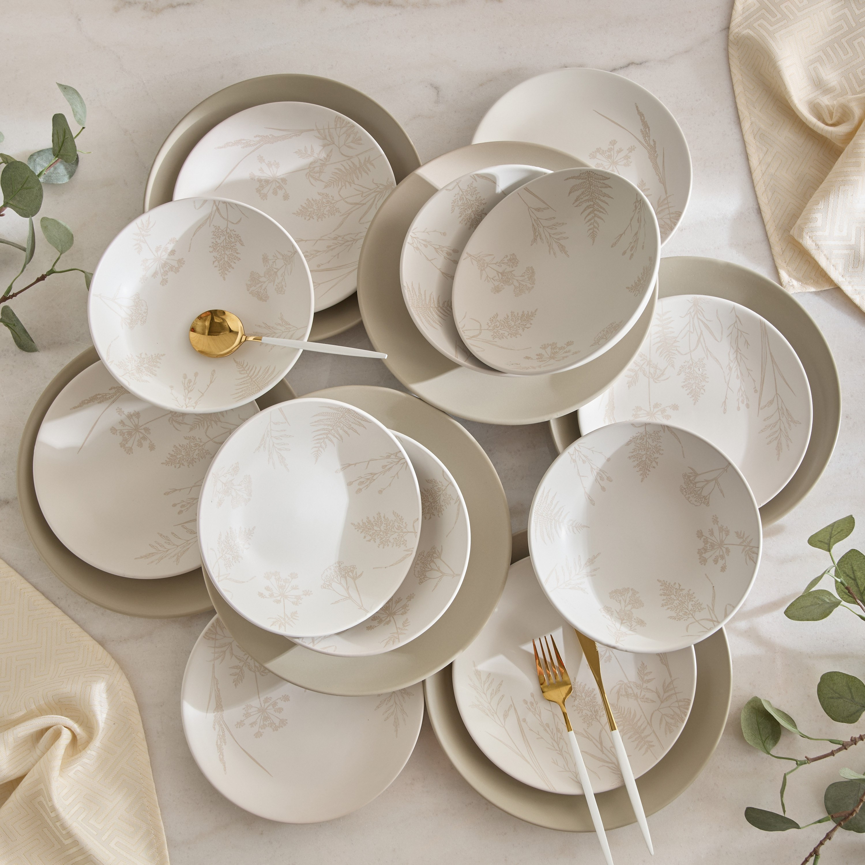 طقم سفرة فلوري 18 قطعة من إليجانزا - لـ6 أشخاص-hbxdiningroom-tabletop-dinnersets-image-1
