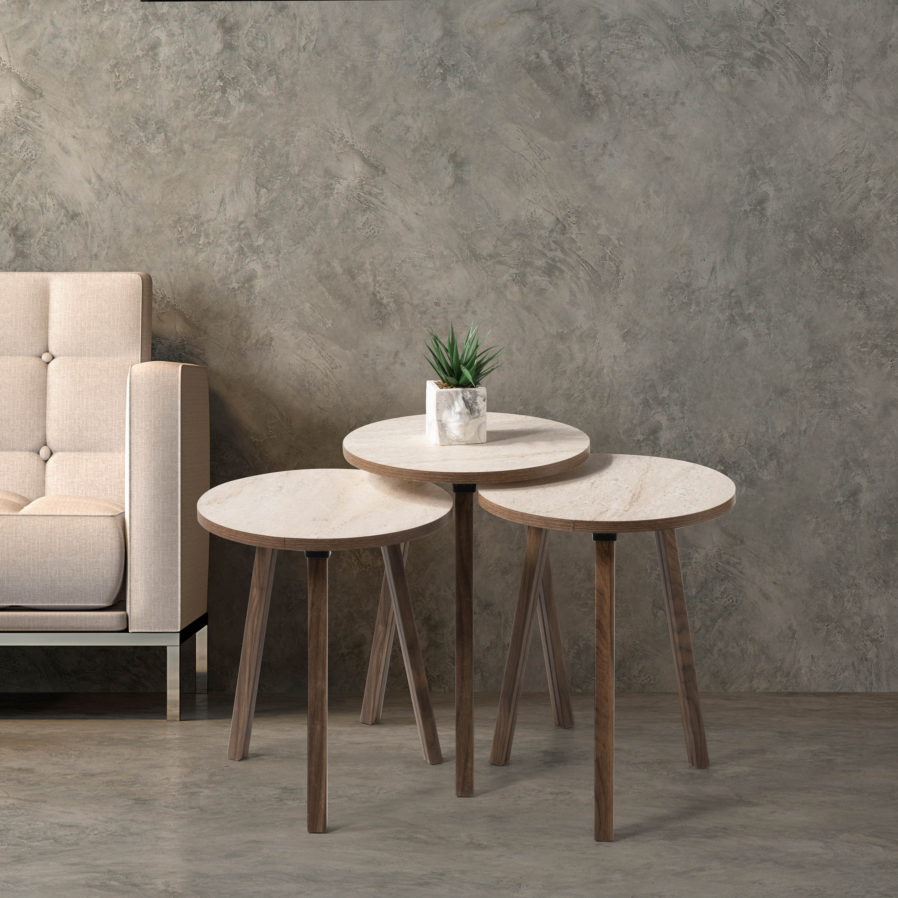 طقم طاولات متداخلة مستديرة من نيفا - طقم من 3-hbxfurniture-livingroom-nestingtables-image-1