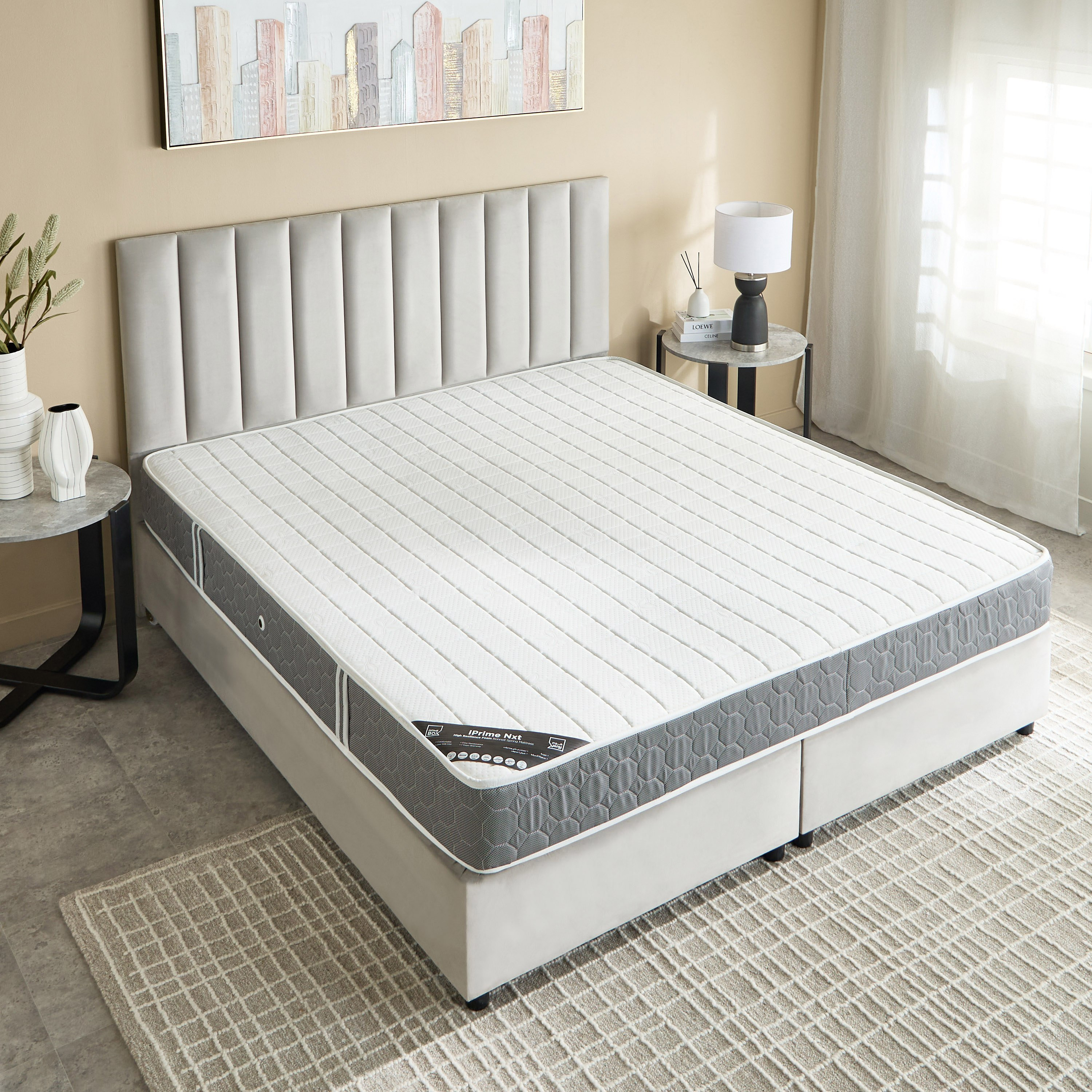 SleepEase iPrime Nxt High Resilience Foam Bonnell Spring Super King Mattress - 200x200x20 cm-hbxfurniture-mattresses-superking-image-3